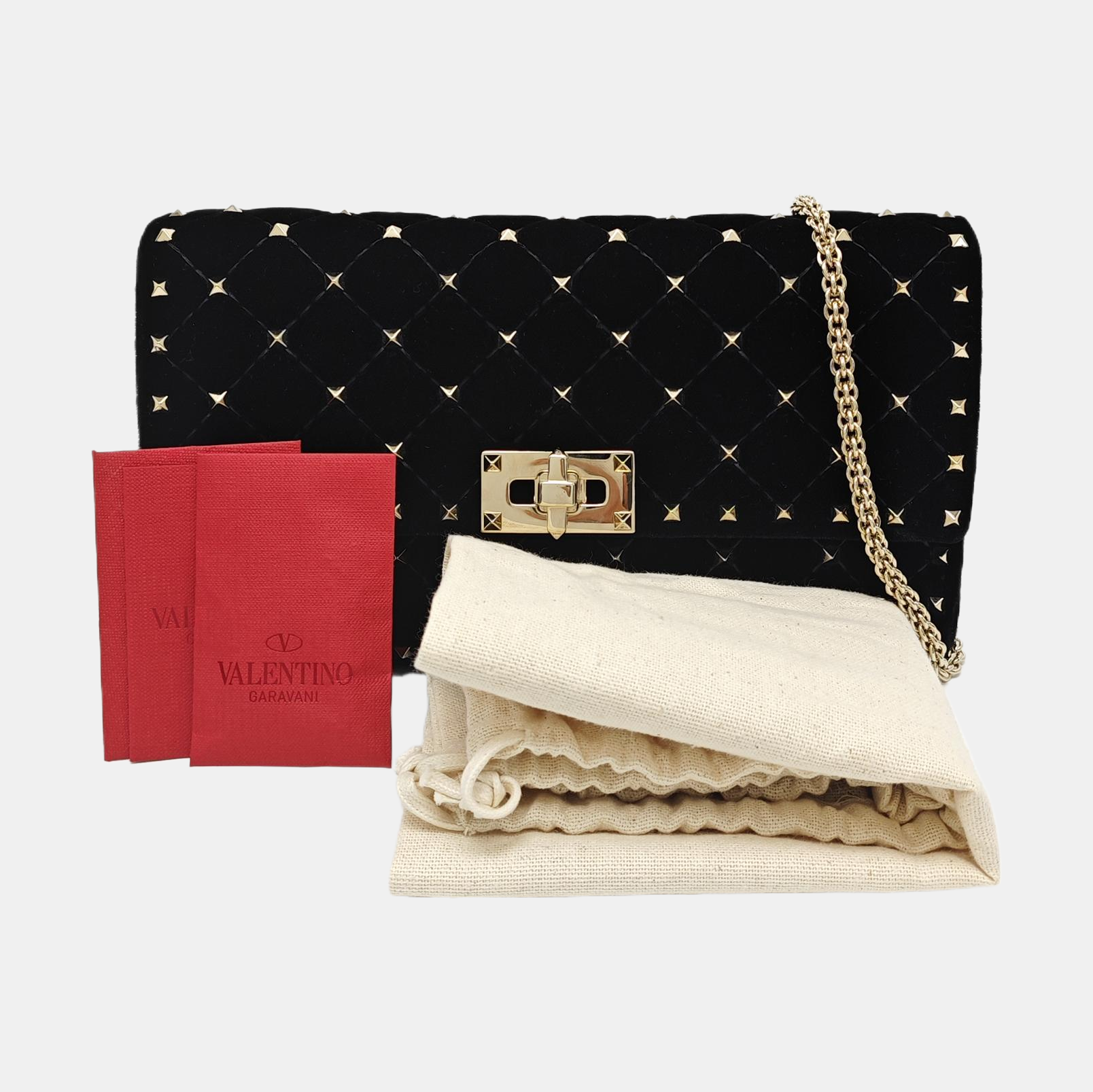 Spike Up Quilted Velvet Black