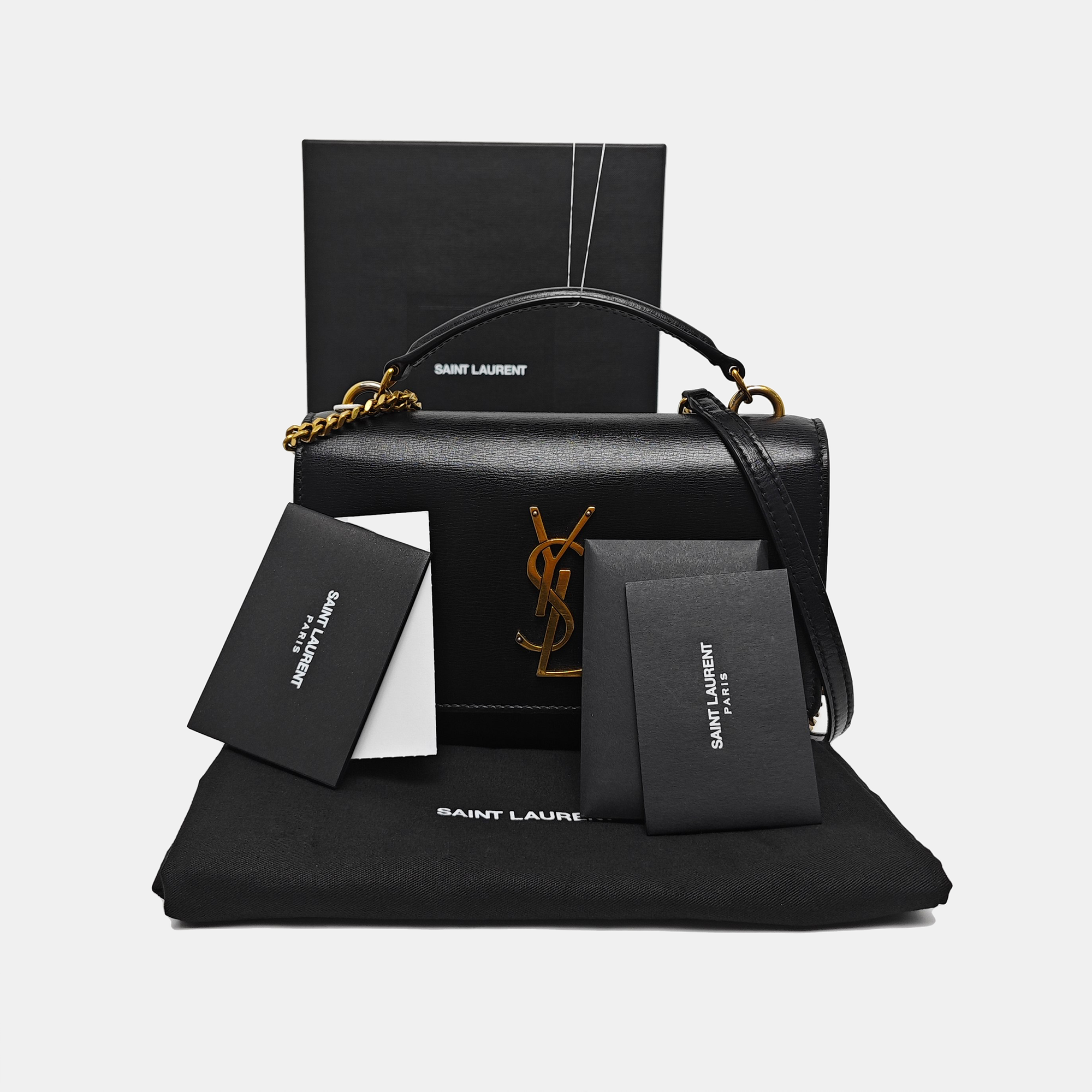 SUNSET Small Calfskin Black