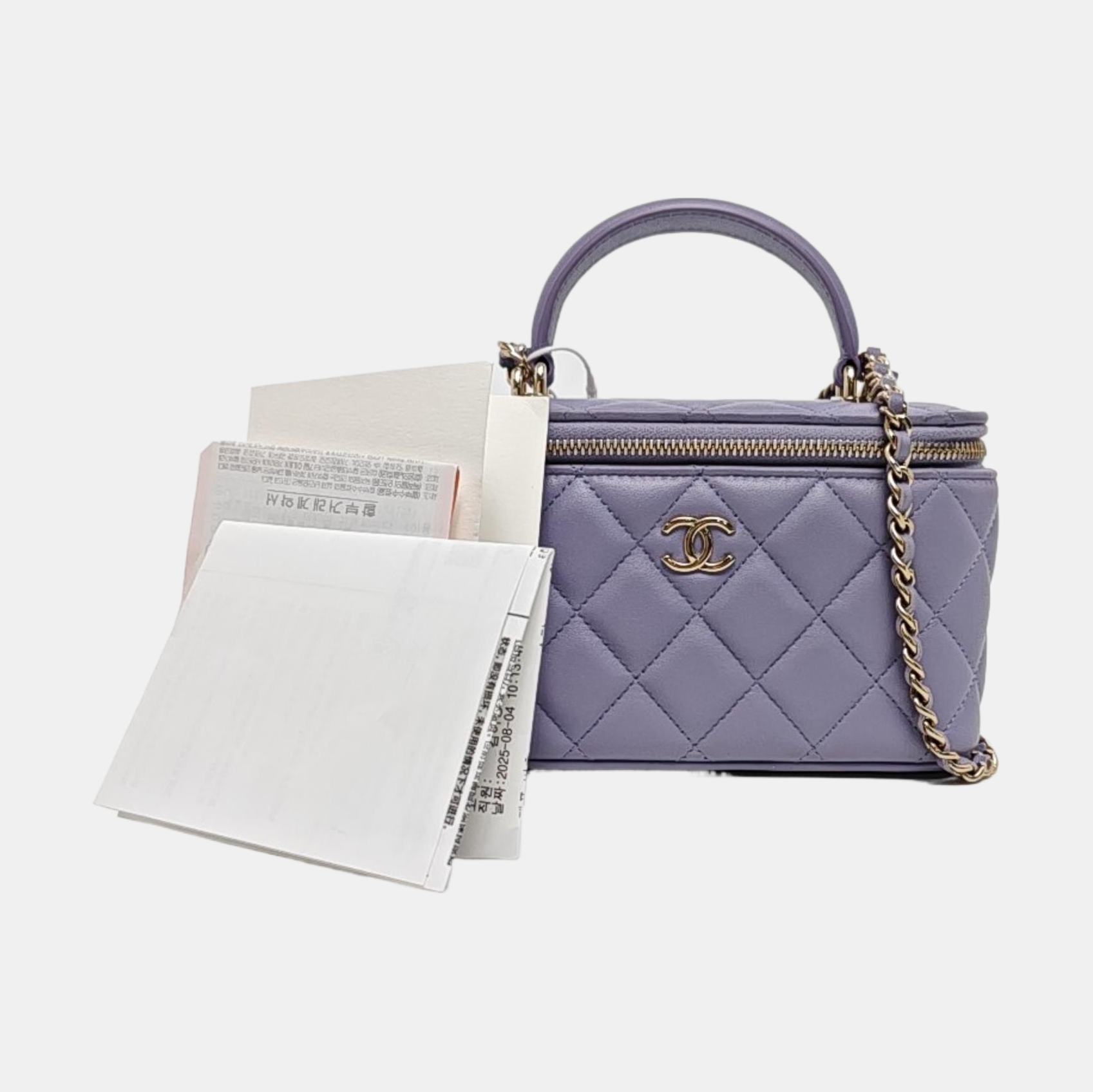 ESTUCHE DE TOCADOR Piel de cordero acolchada Morado
