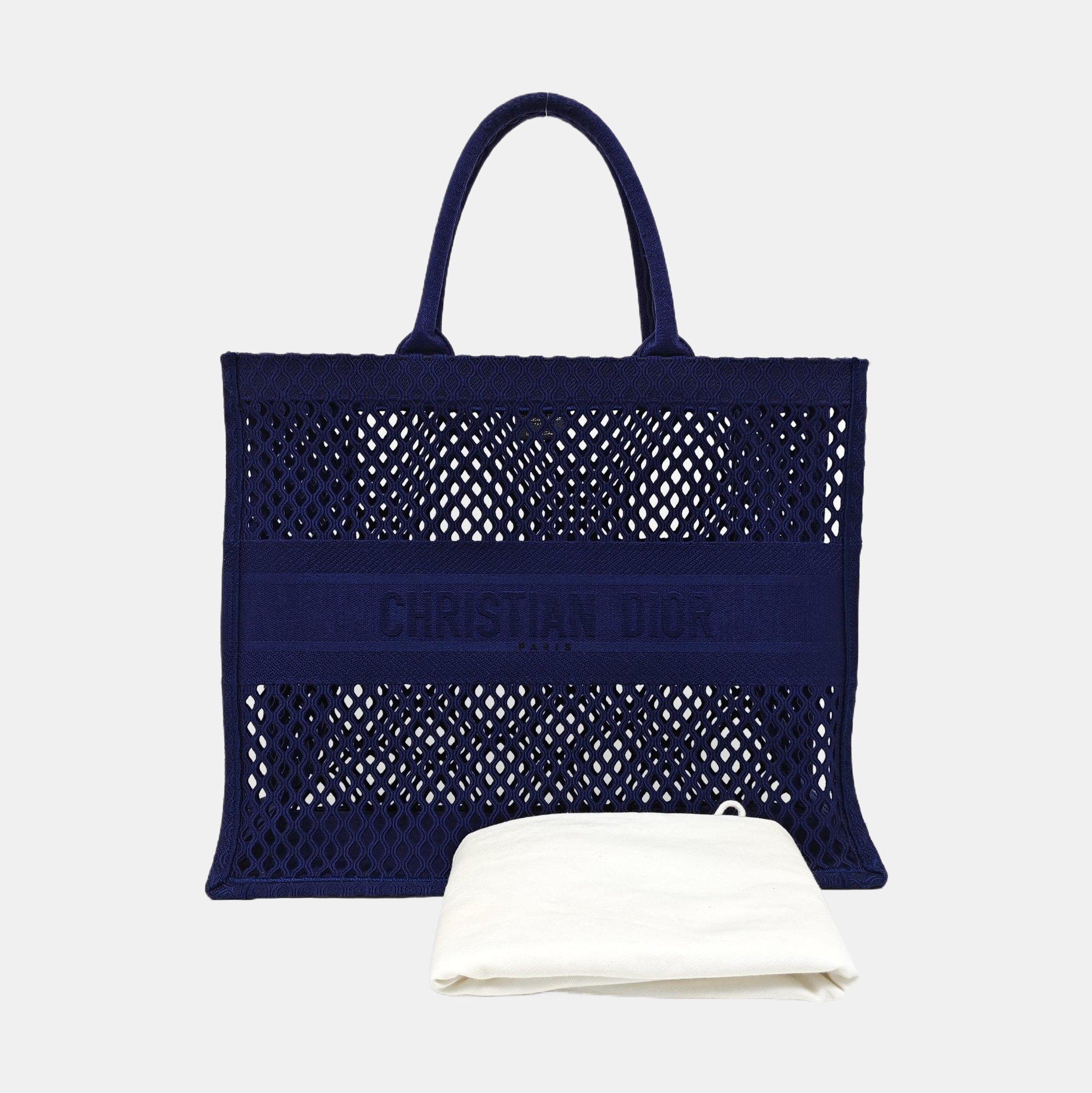 Authenticated pre-owned  Book Tote Large Fabric Blue - Tote Bag at Looply