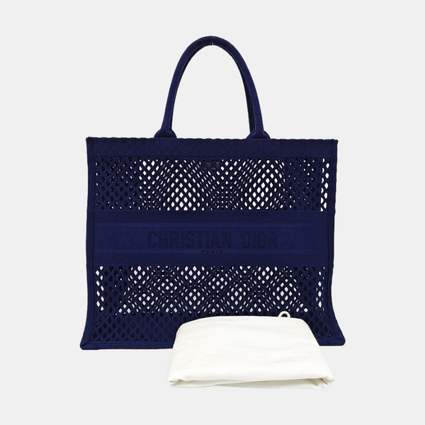 Authenticated pre-owned  Book Tote Large Fabric Blue - Tote Bag at Looply