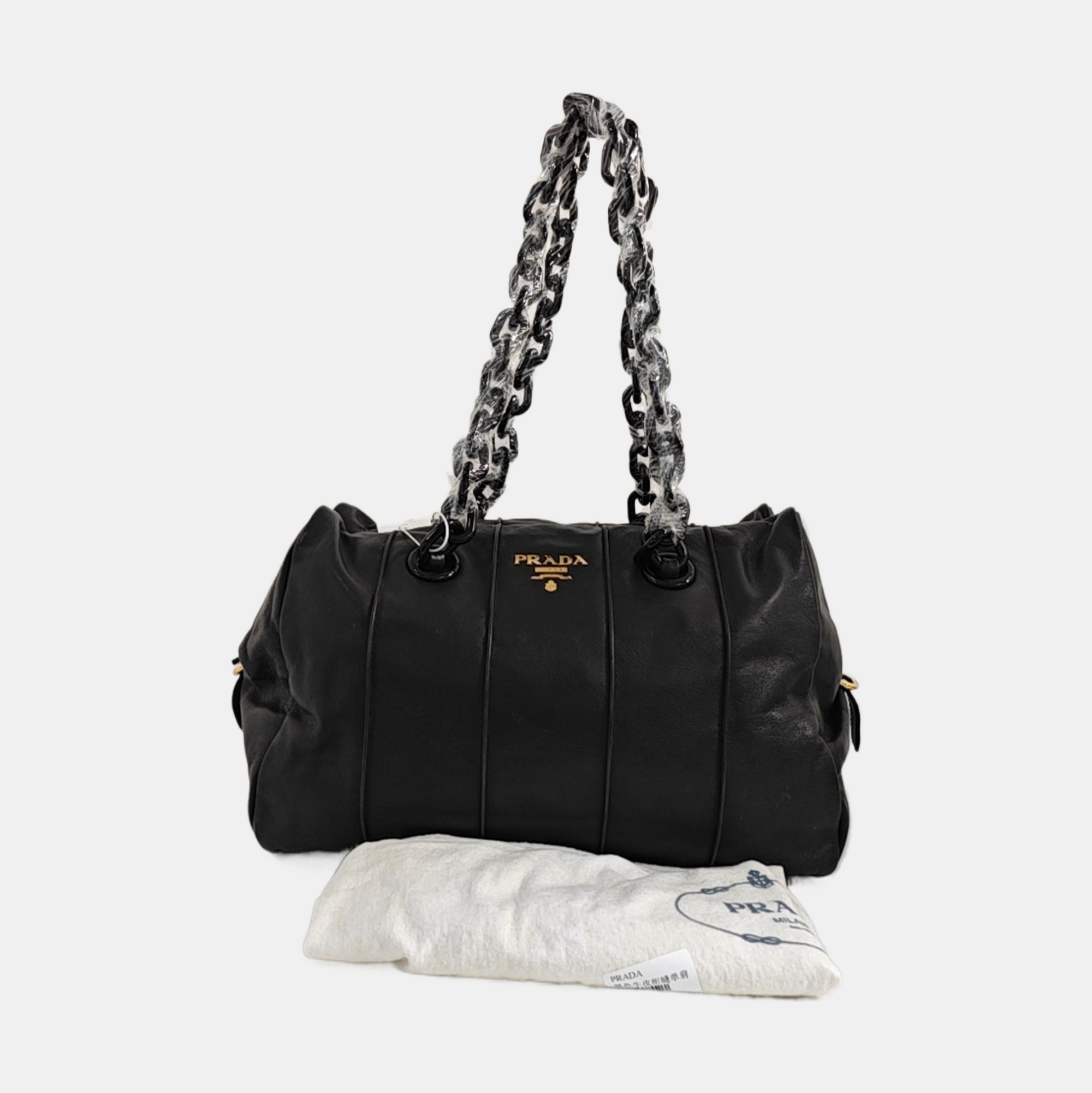 Quilted Calfskin Shoulder Bag Black