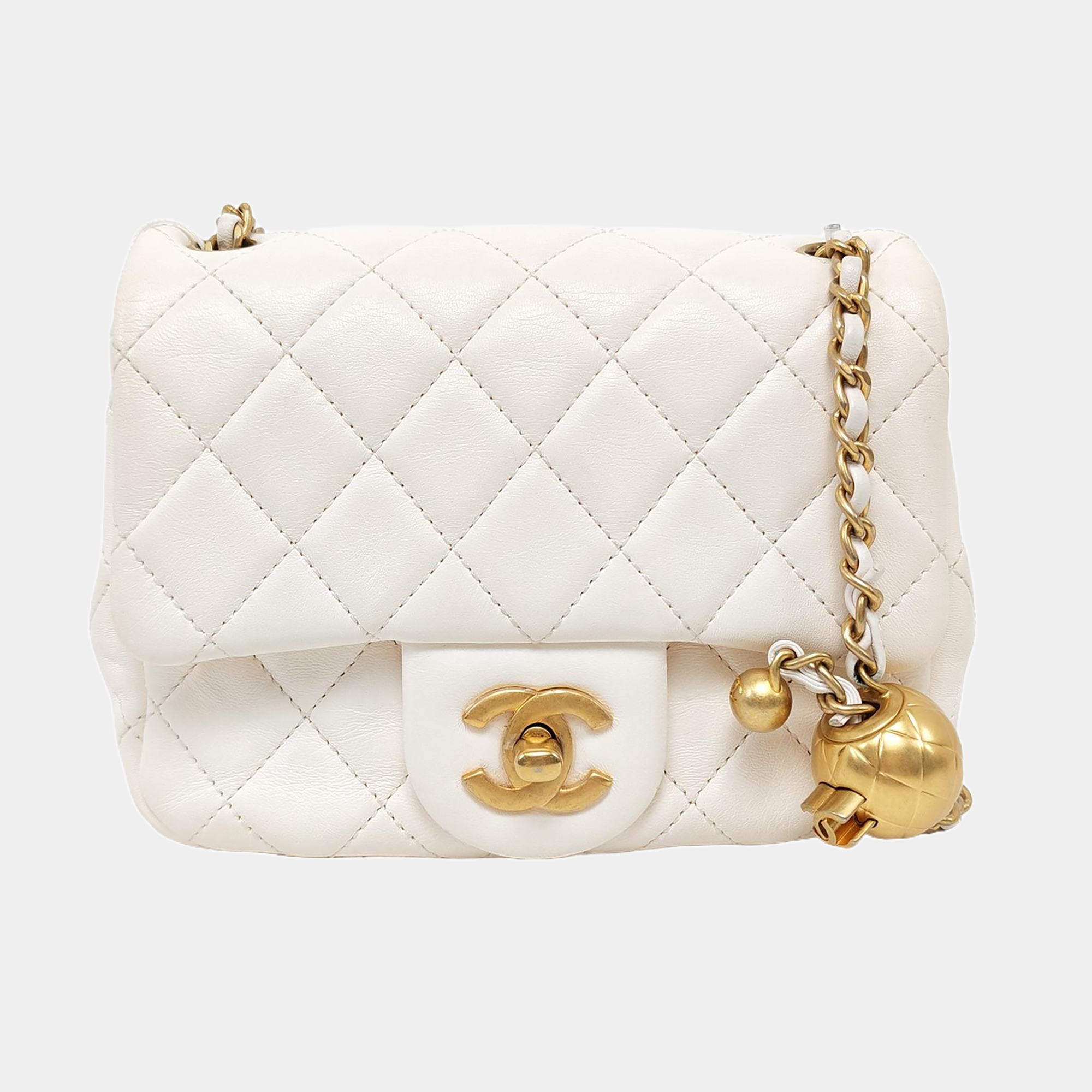 CLASSIC FLAP Mini Quilted Lambskin White