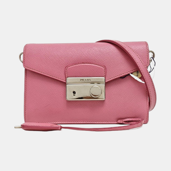 Bolso Sound de piel de becerro Saffiano rosa