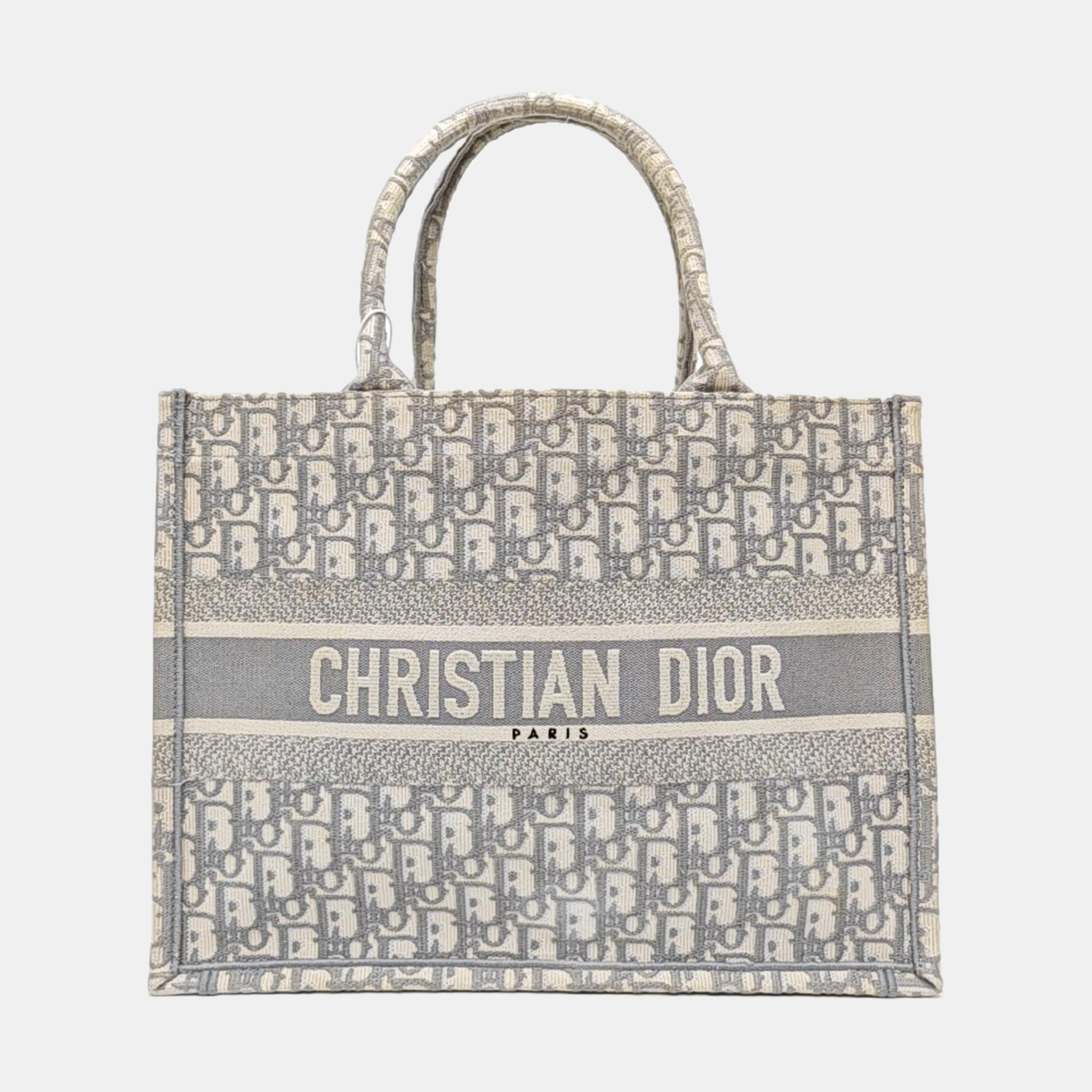 Book Tote Medium Oblique Canvas White