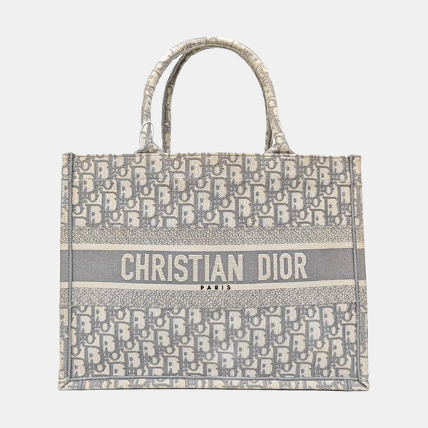 Book Tote Medium Oblique Canvas White