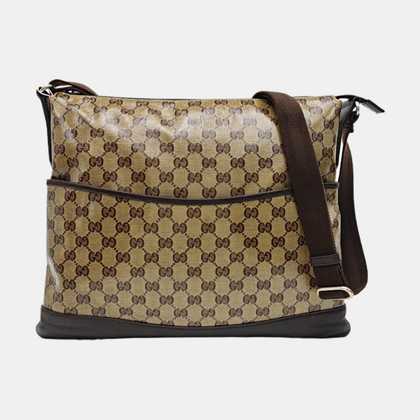 Monogram Coated Canvas Crossbody Bag Brown