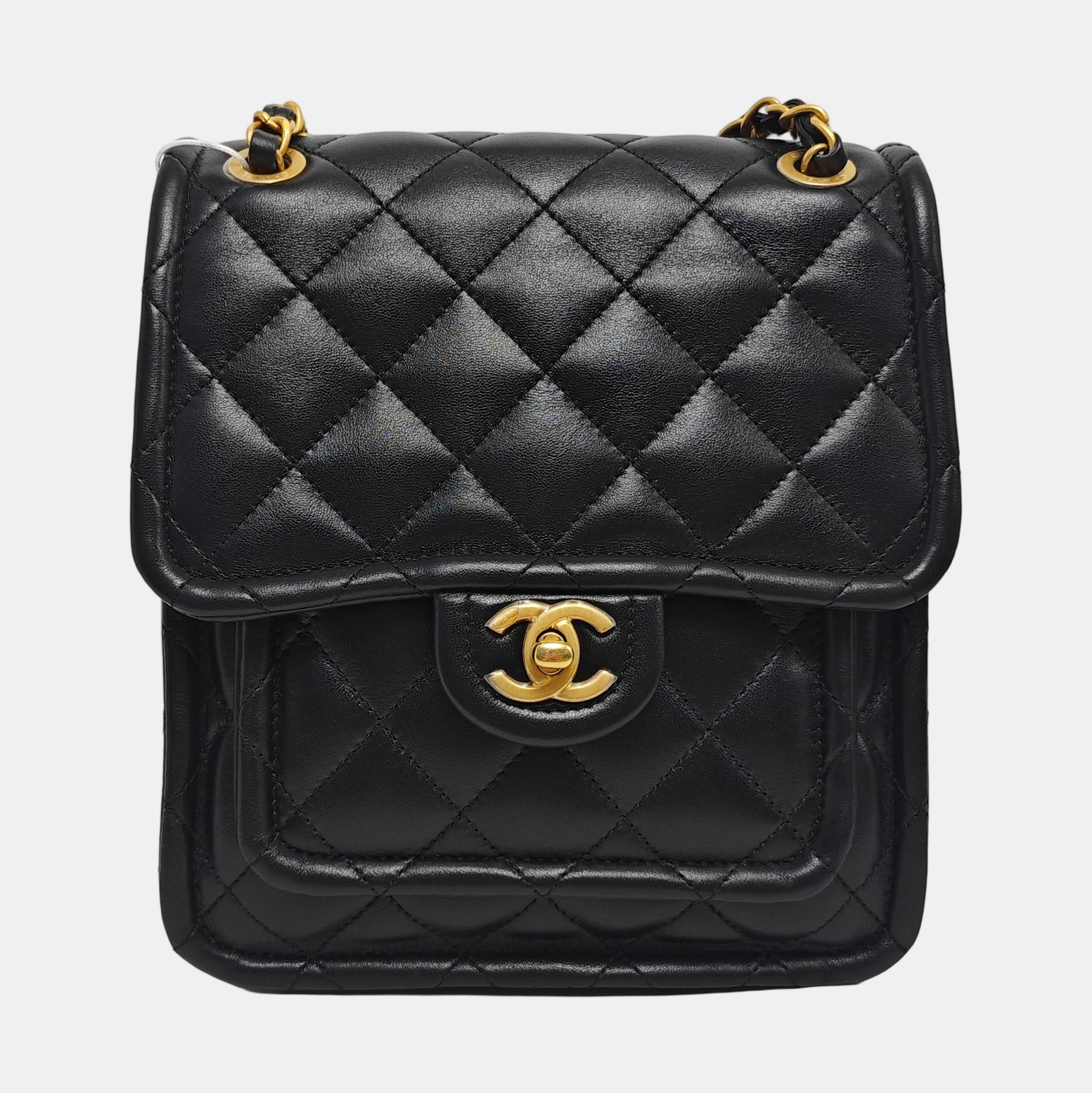 Quilted Lambskin Backpack Black