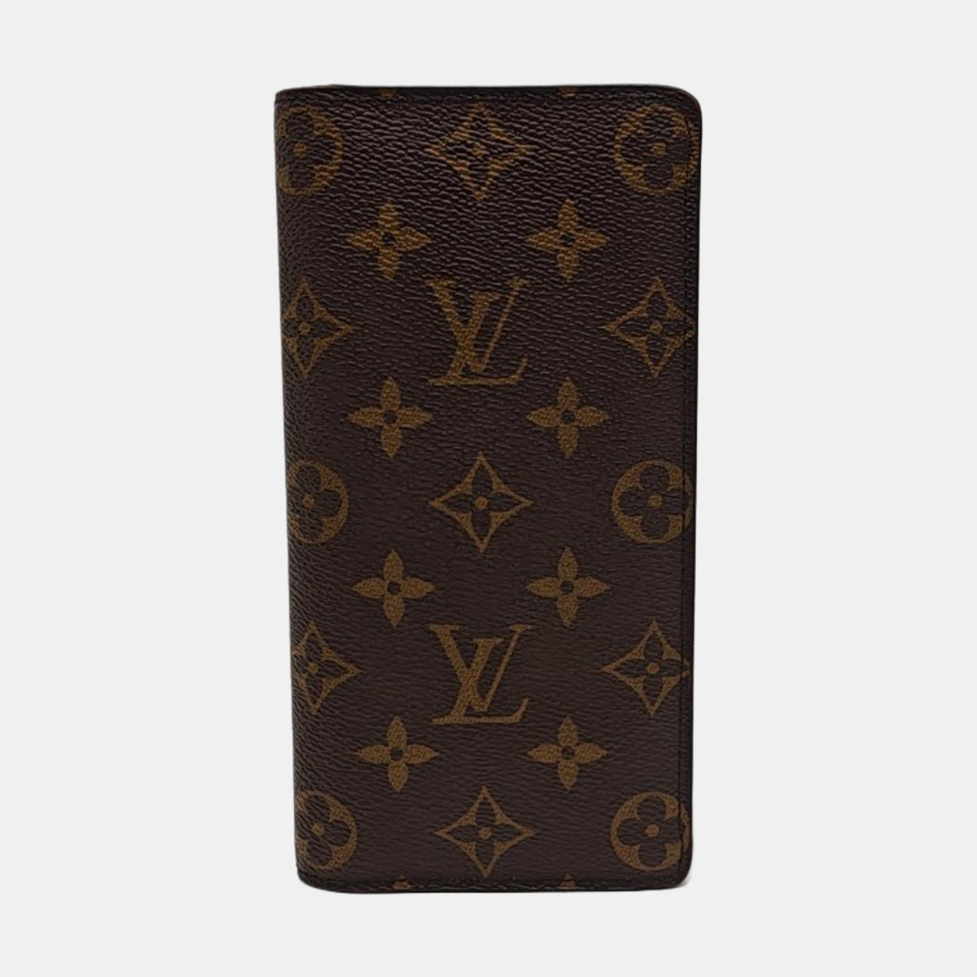 HINGE BRAZZA Monogram Coated Canvas Brown Wallet