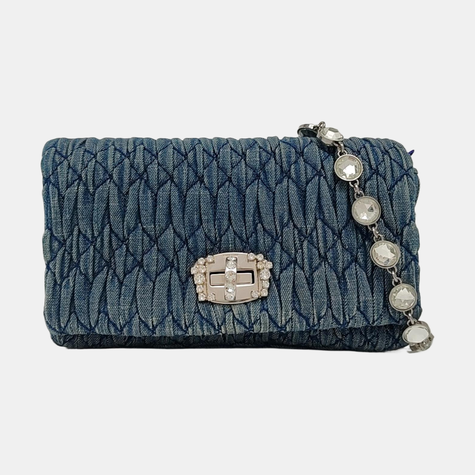 Crystal Quilted Denim Blue