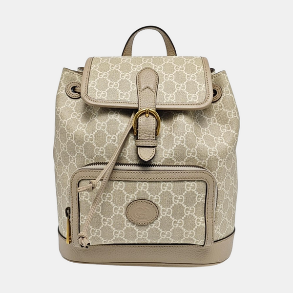 Monogram Coated Canvas Backpack Beige