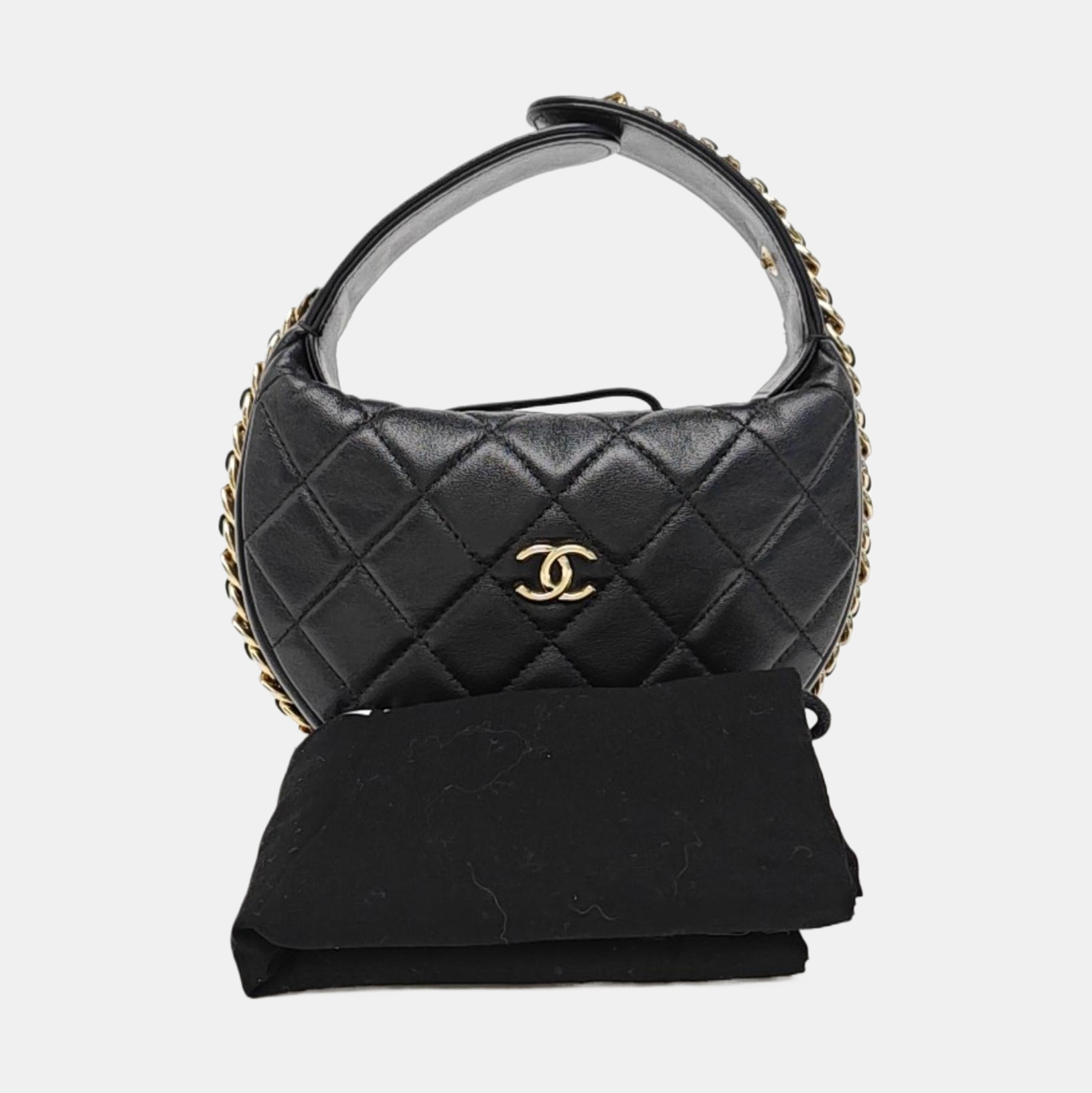 Quilted Lambskin Top Handle Bag Mini Black