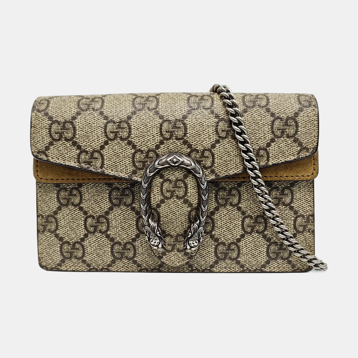 Dionysus Super Mini Monogram Coated Canvas Beige