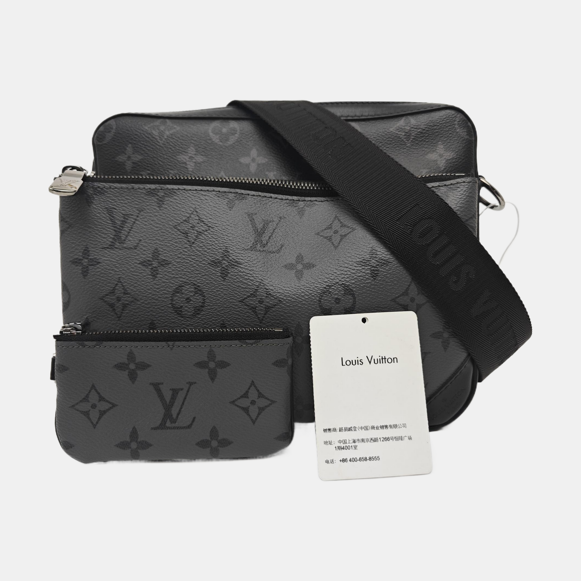 TRIO Monogram Coated Canvas Gray