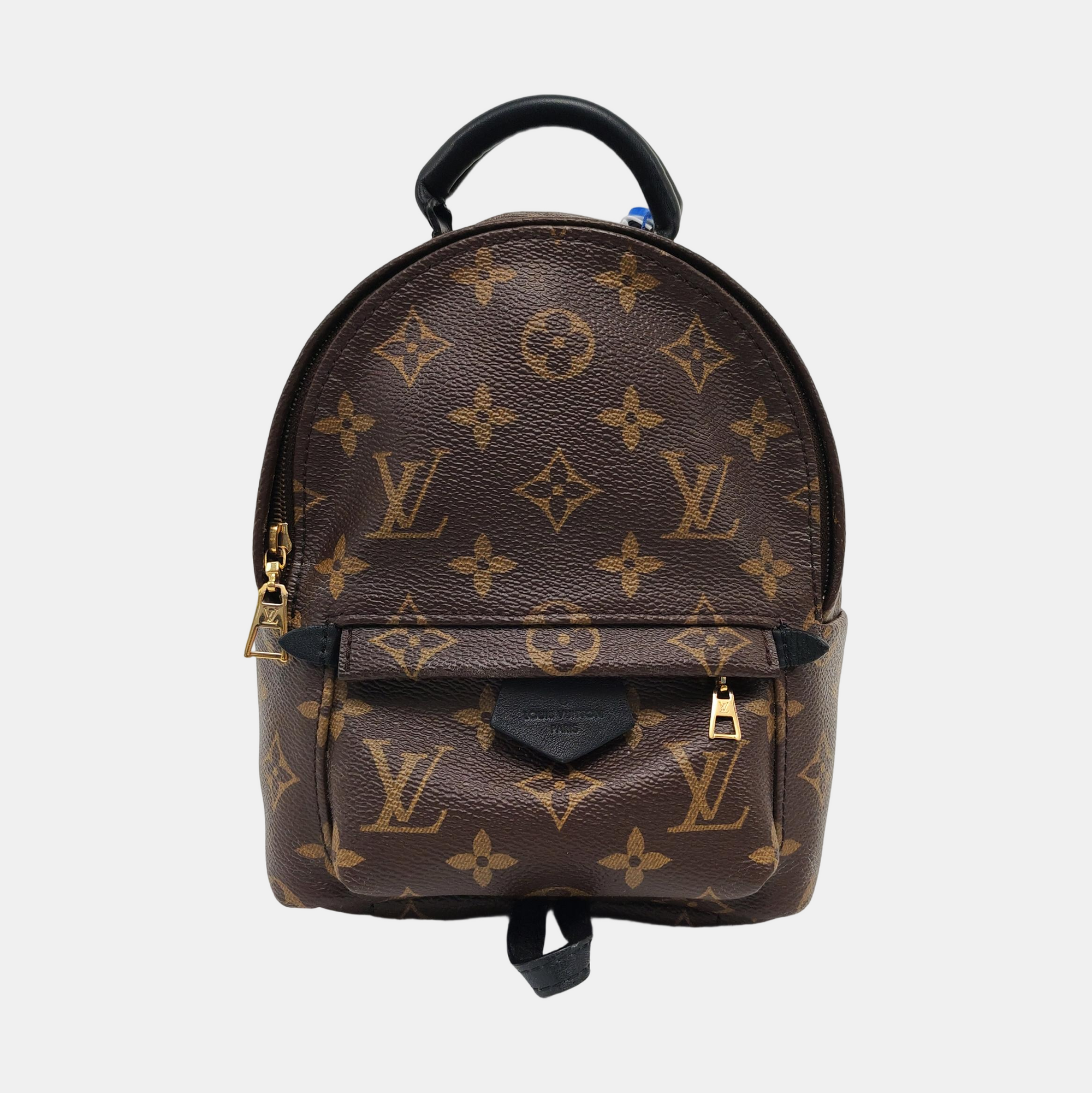 Authenticated pre-owned  PALM SPRINGS Mini Monogram Coated Canvas Brown - Backpack at Looply