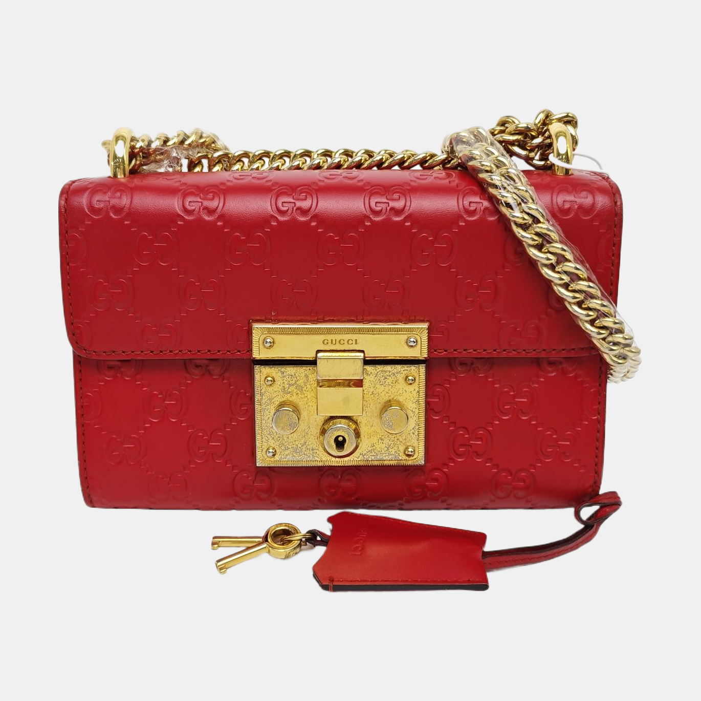 Padlock Small Monogram Calfskin Red
