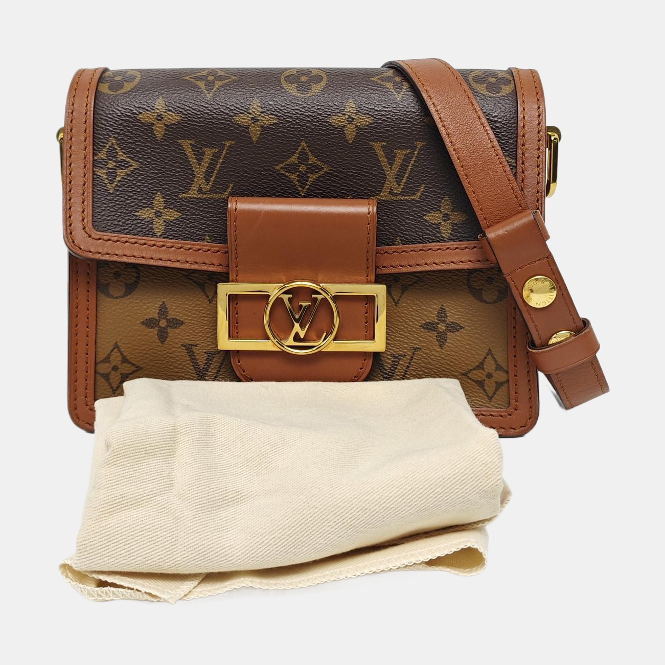 DAUPHINE Mini Monogram Coated Canvas Brown
