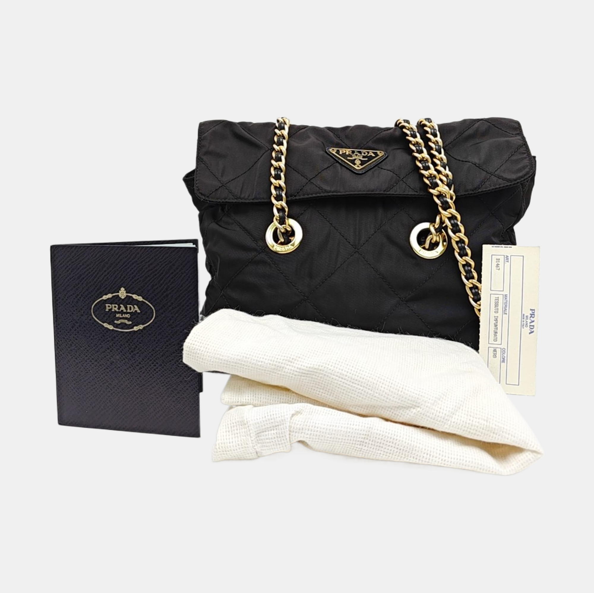 Nylon Quilted Nylon Black