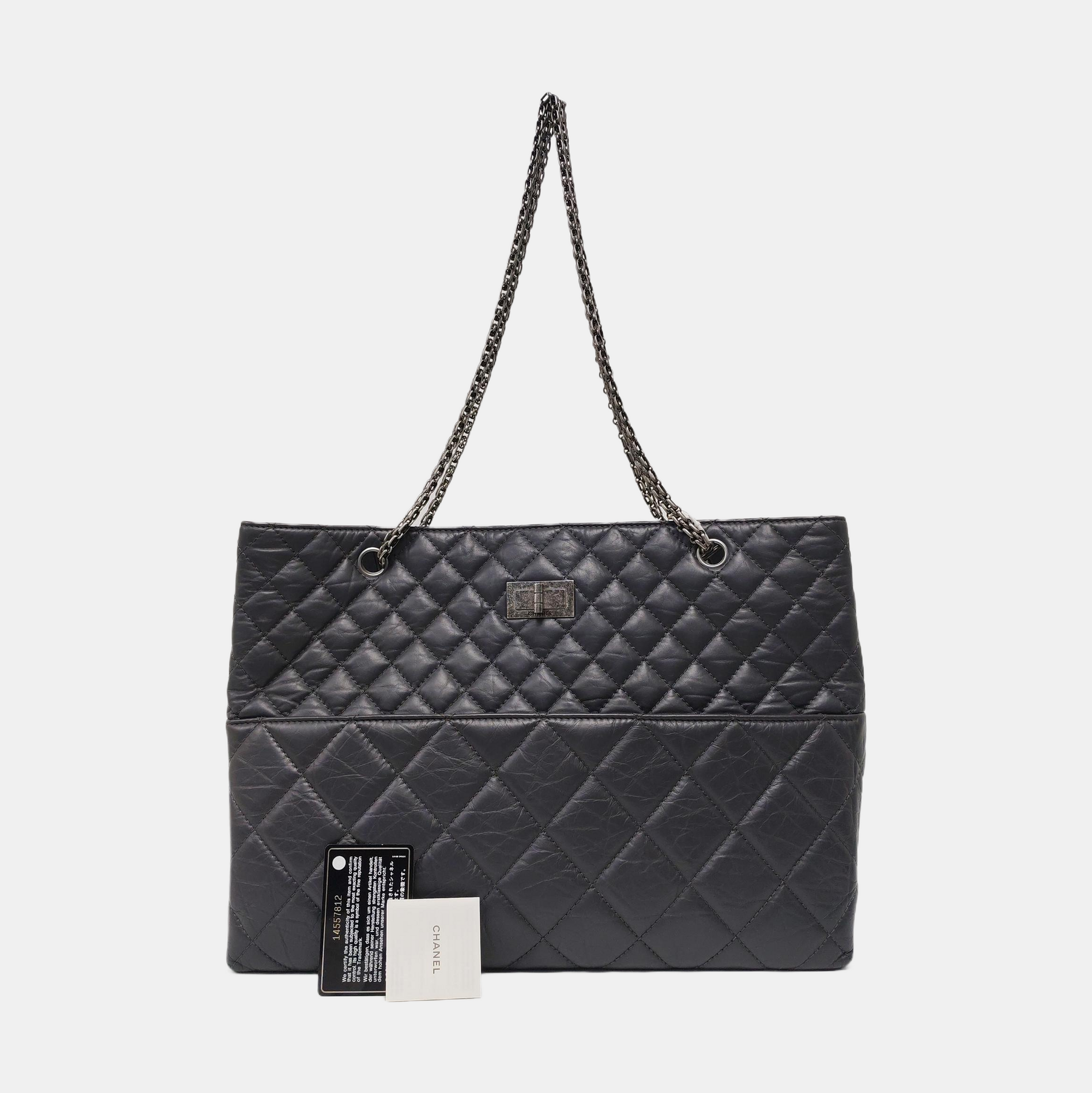 2.55 Quilted Calfskin Gray