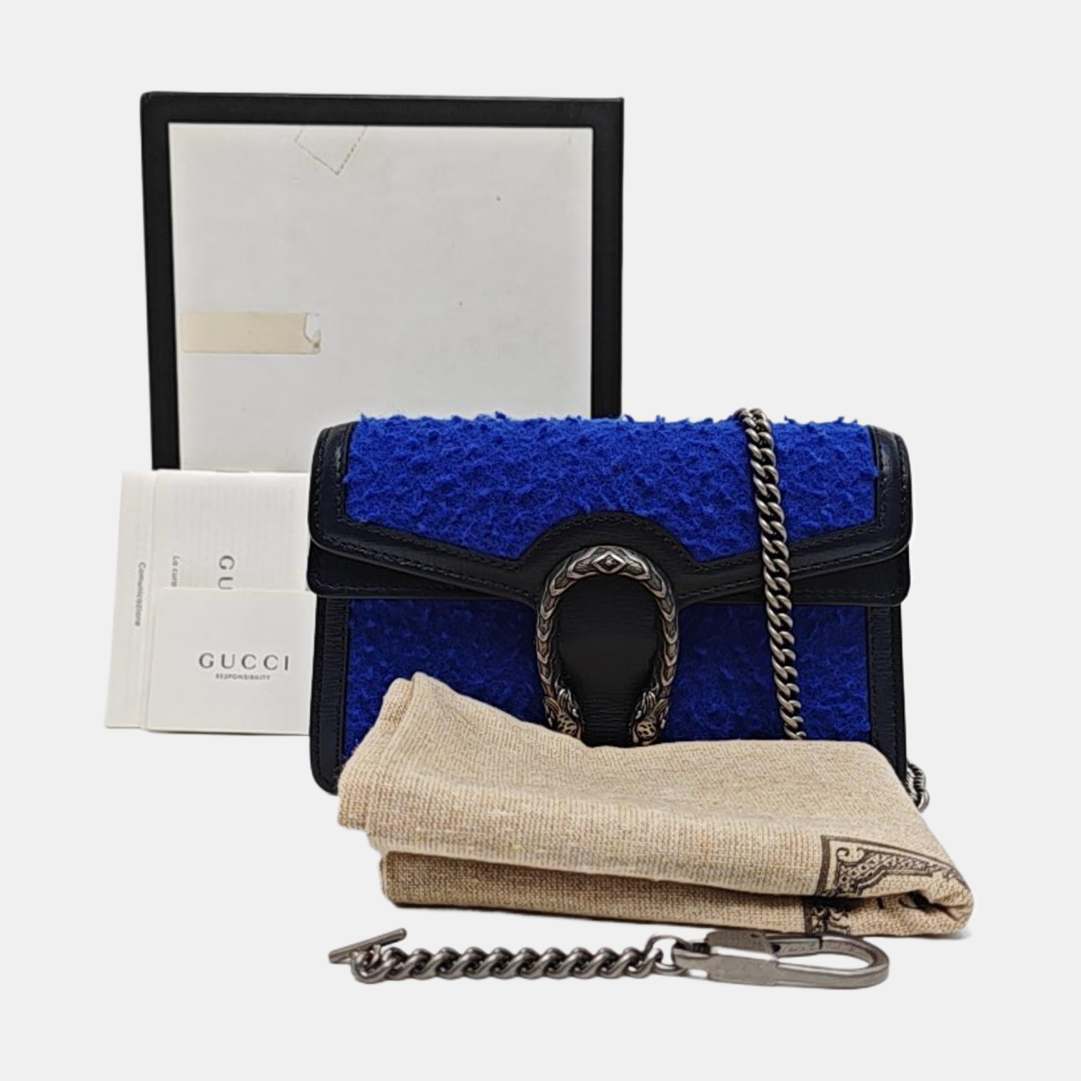 Authenticated pre-owned  Dionysus Super Mini Fabric Blue - Shoulder Bag at Looply