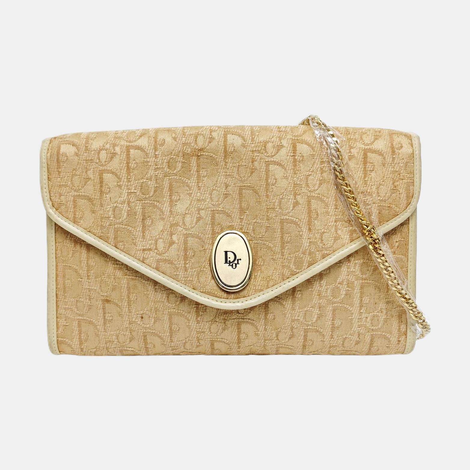 Oblique Canvas Shoulder Bag Brown