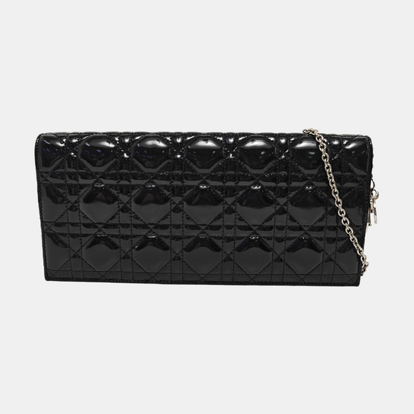 Lady Dior Medium Cannage Patent Leather Black
