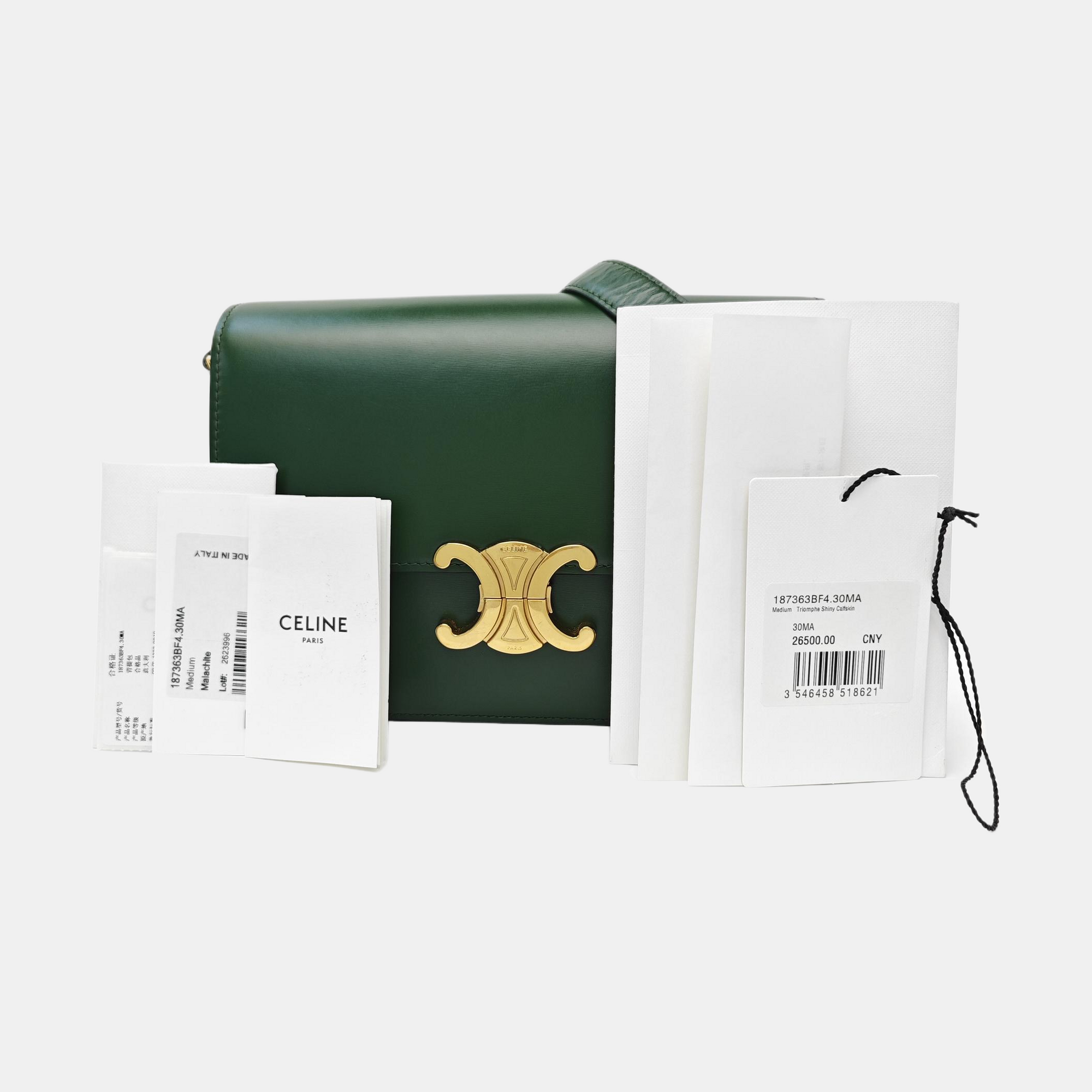 TRIOMPHE Medium Calfskin Green