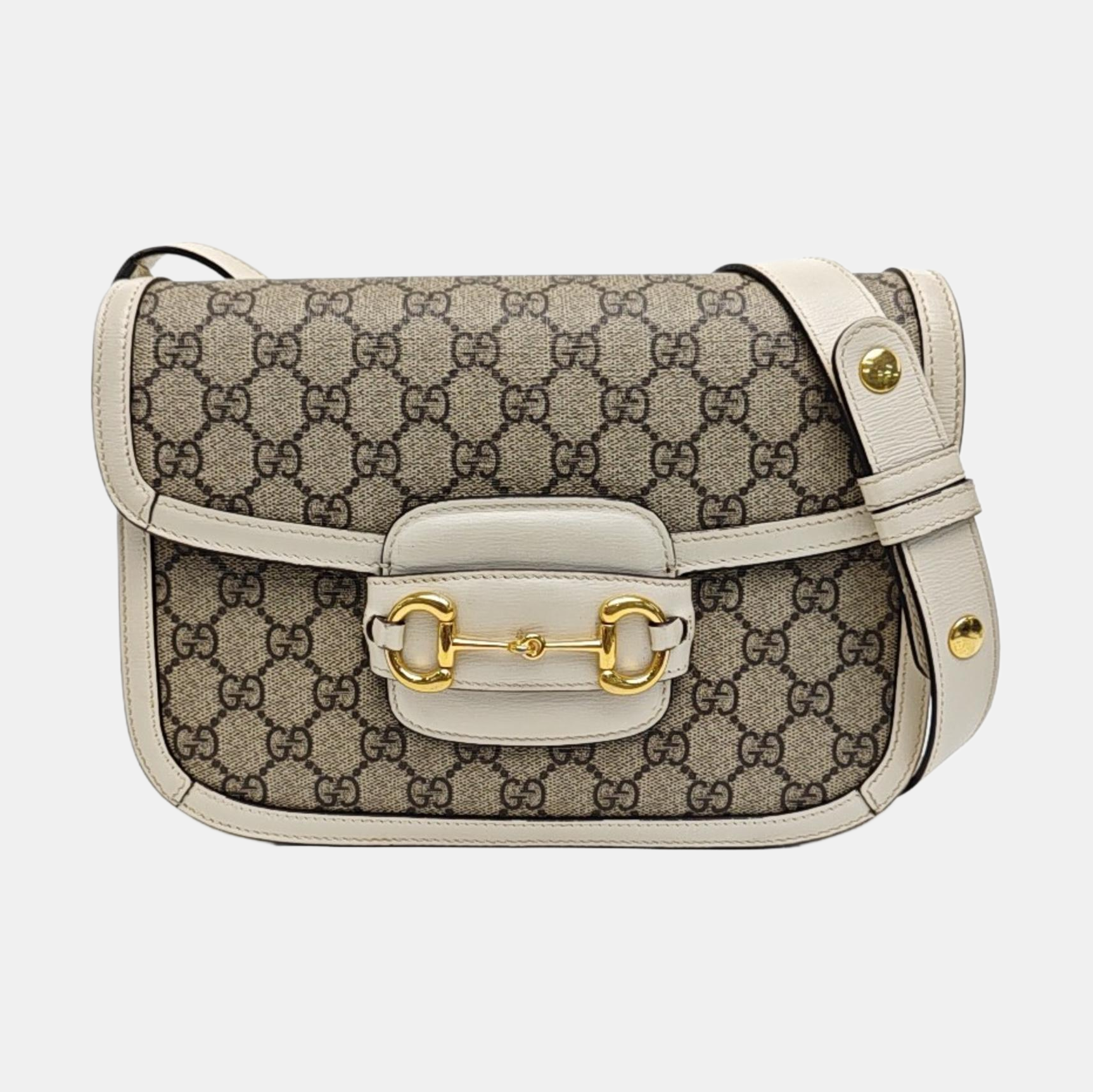 Horsebit 1955 Small Monogram Coated Canvas Beige