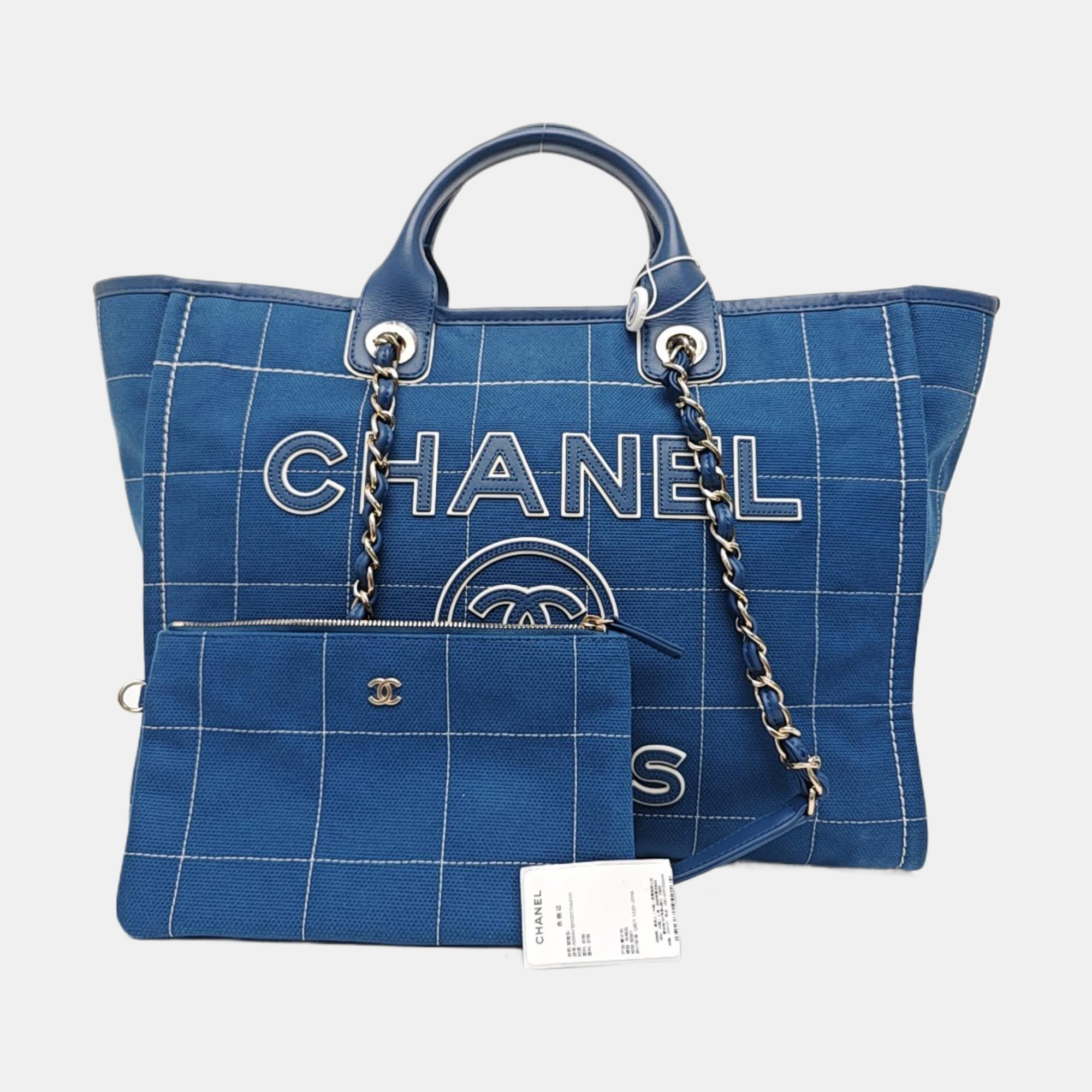 DEAUVILLE Large Quilted Canvas Blue
