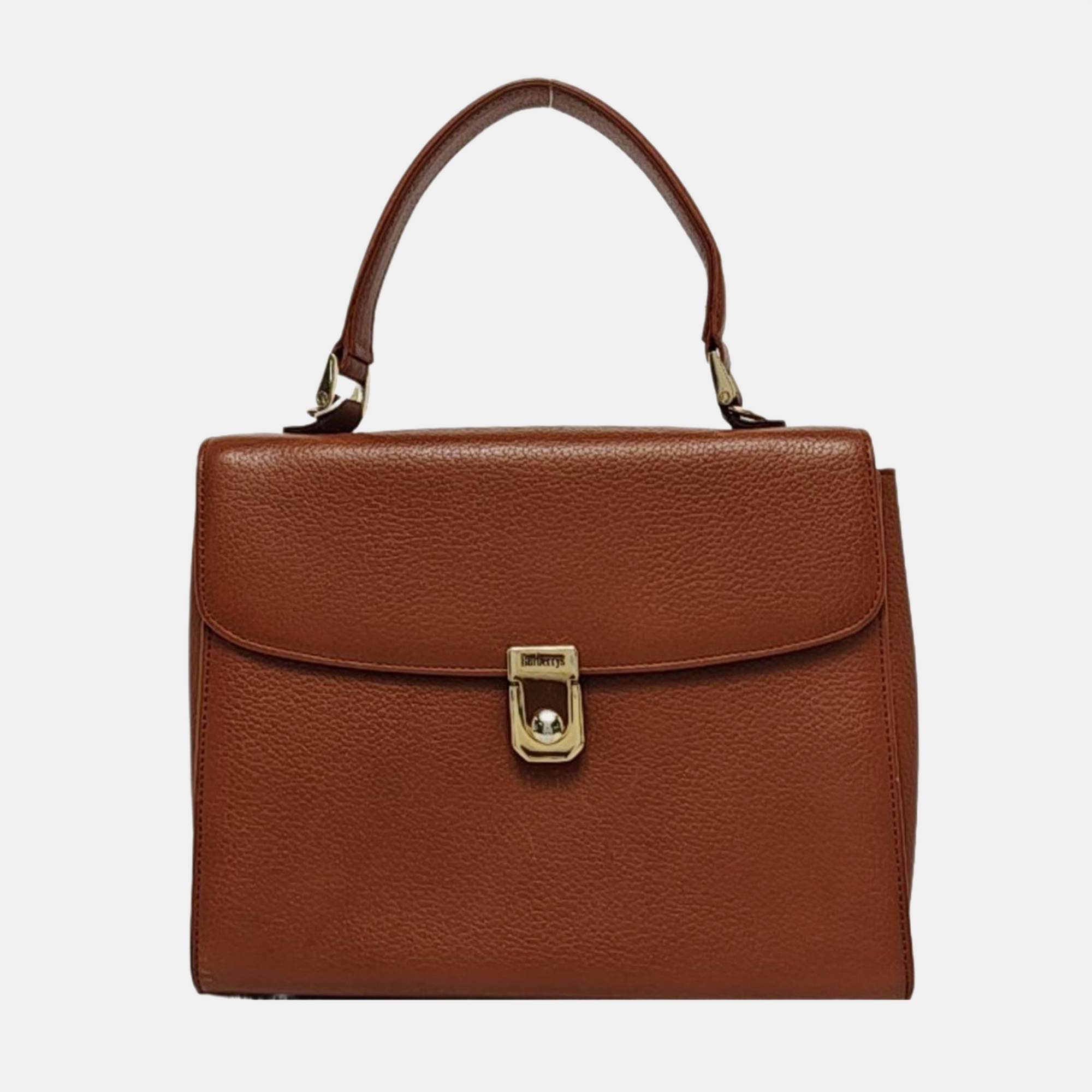Calfskin Top Handle Bag Brown