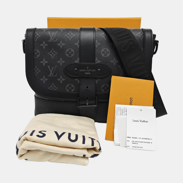 SAUMUR Monogram Coated Canvas Black