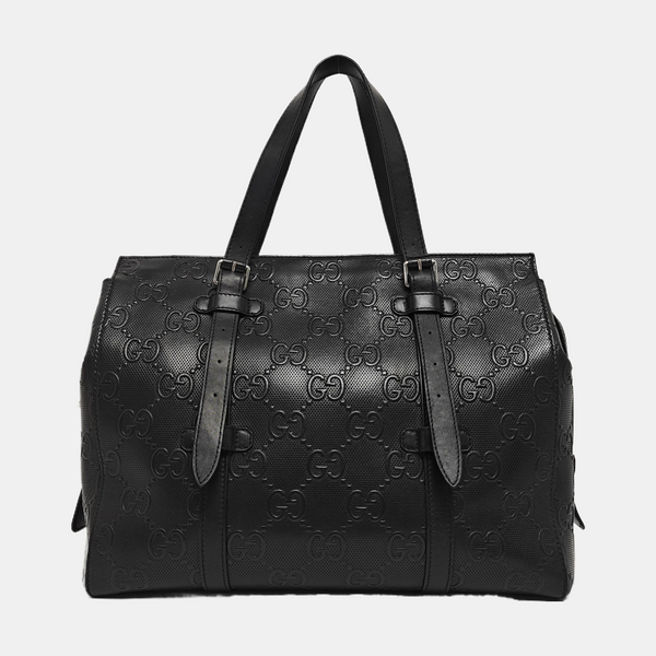 Monogram Calfskin Tote Bag Black