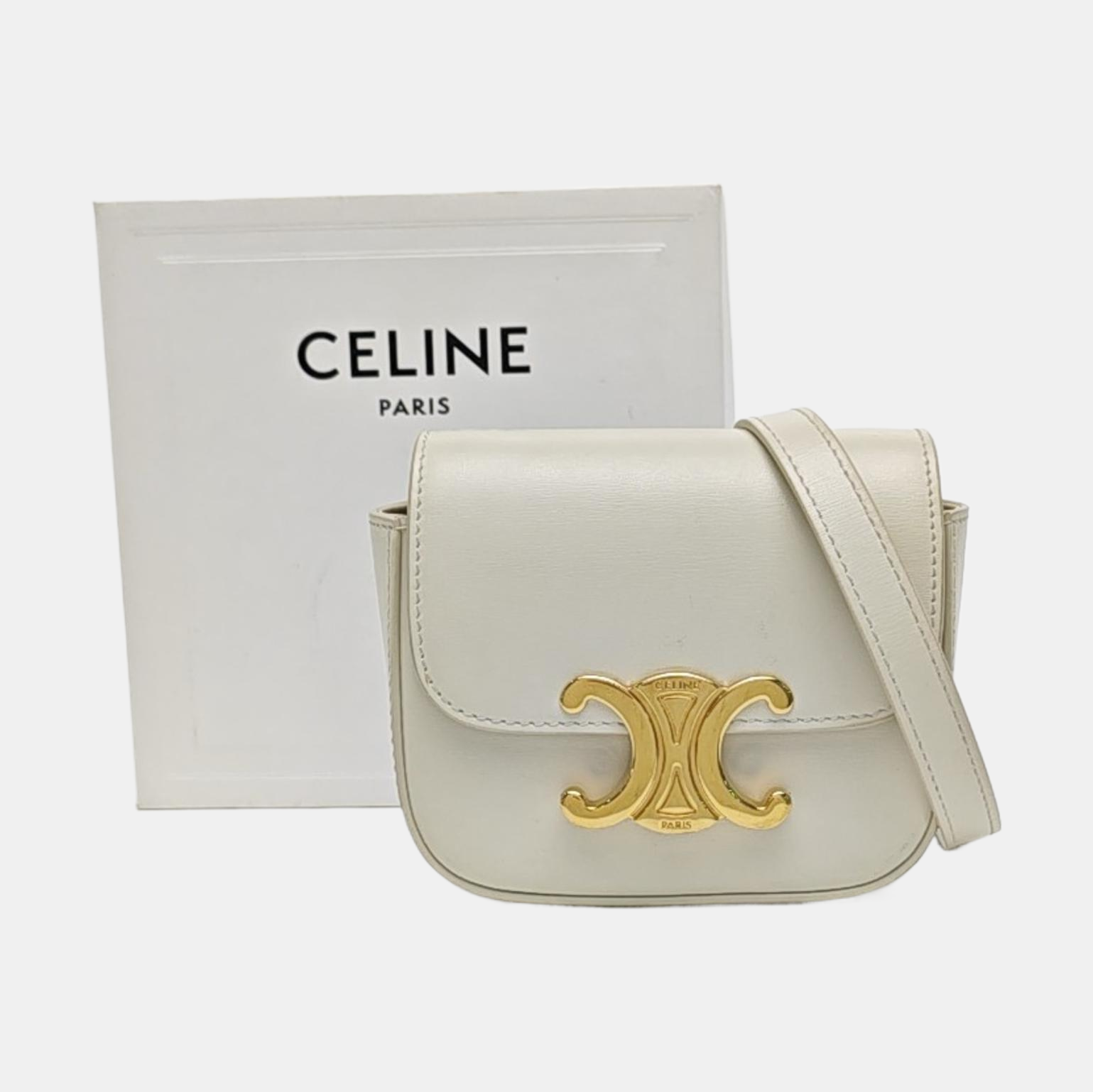 TRIOMPHE Mini Calfskin White