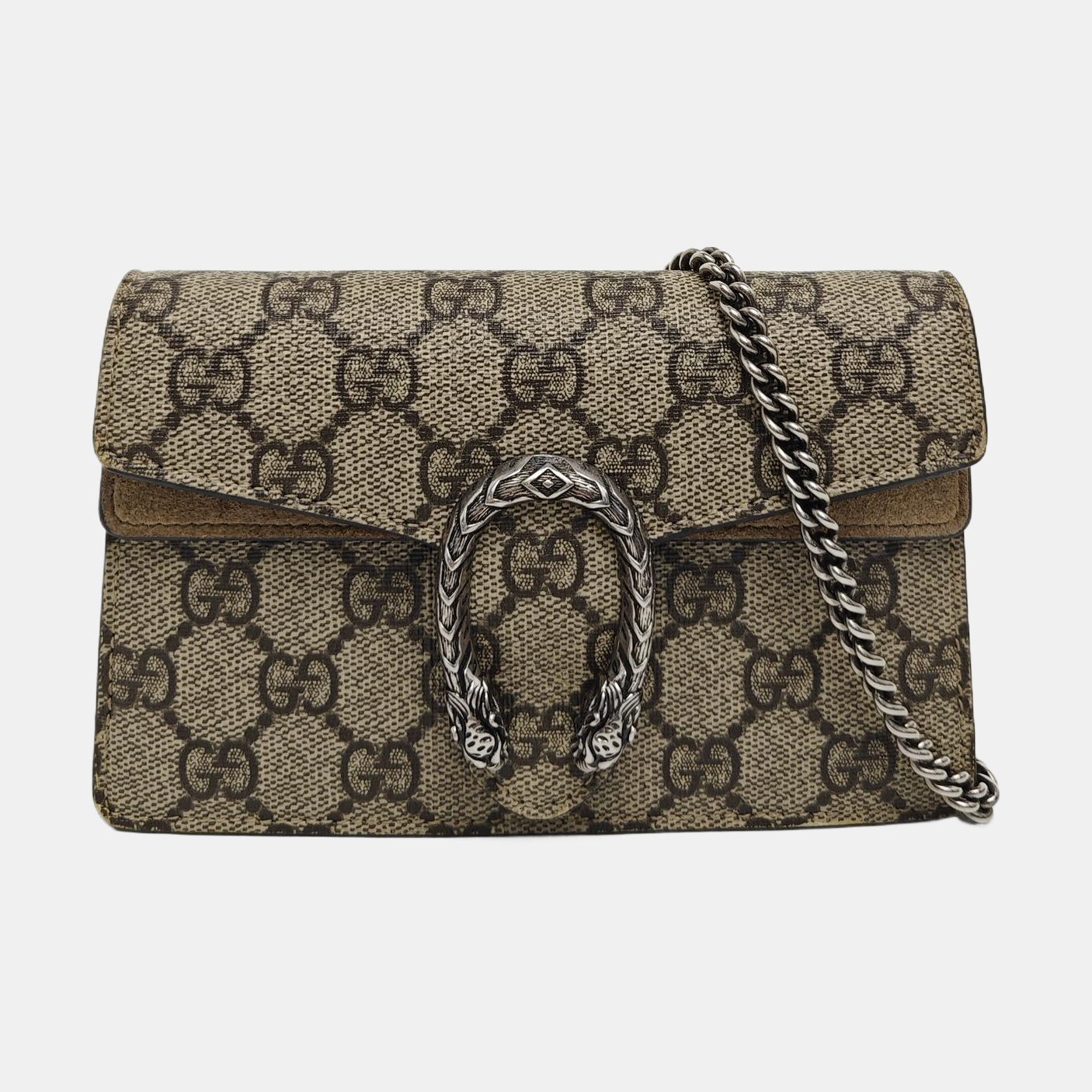 Dionysus Super Mini Monogram Coated Canvas Beige