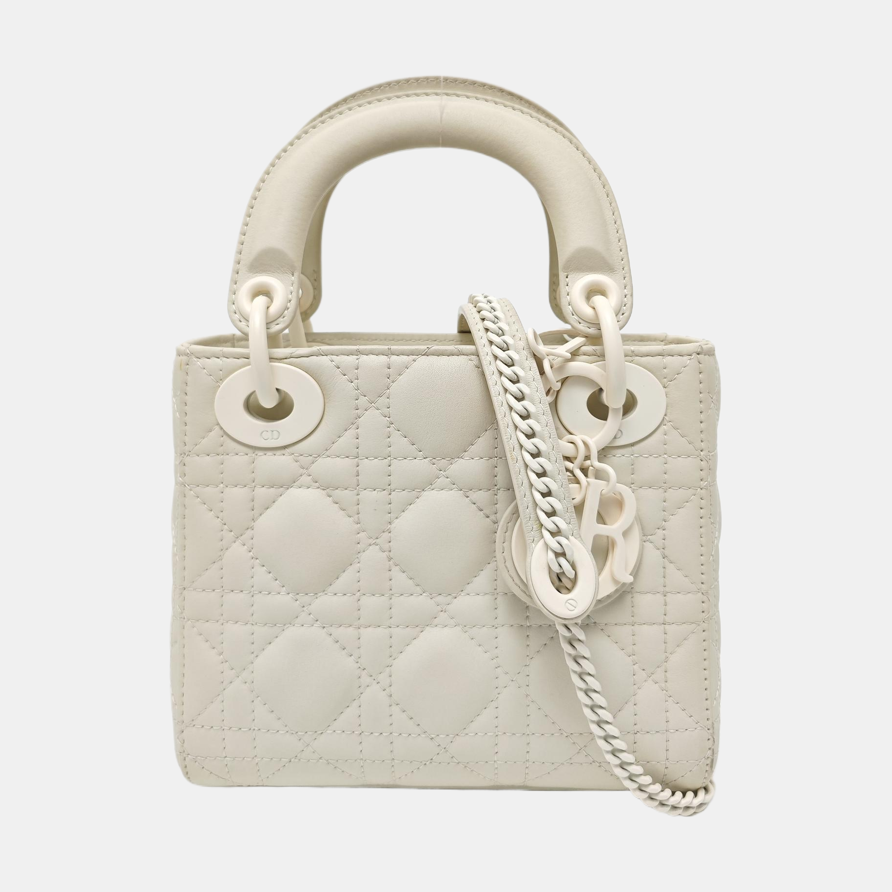 Lady Dior Mini Cannage Lambskin White