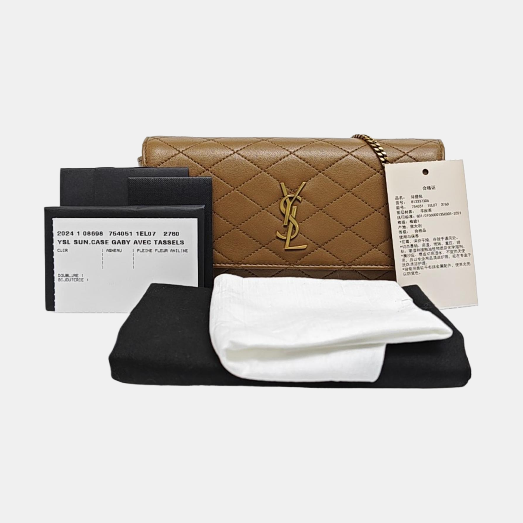 KATE SUPPLE Quilted Lambskin Brown