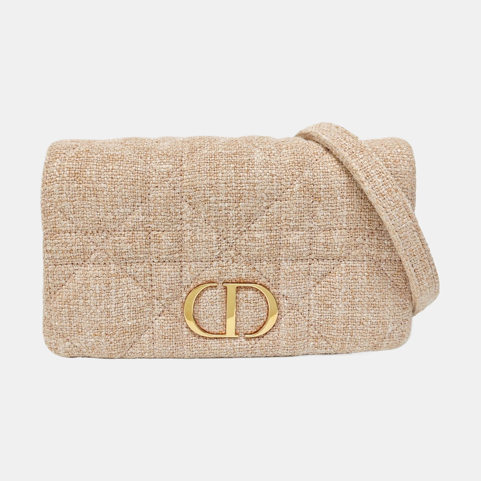 Dior Caro Small Cannage Fabric Pink