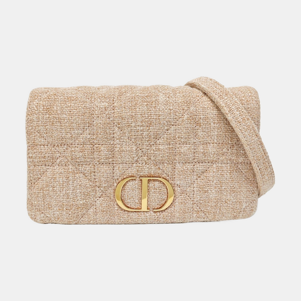 Dior Caro Small Cannage Fabric Pink