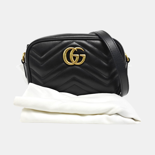 GG Marmont Mini Quilted Calfskin Black