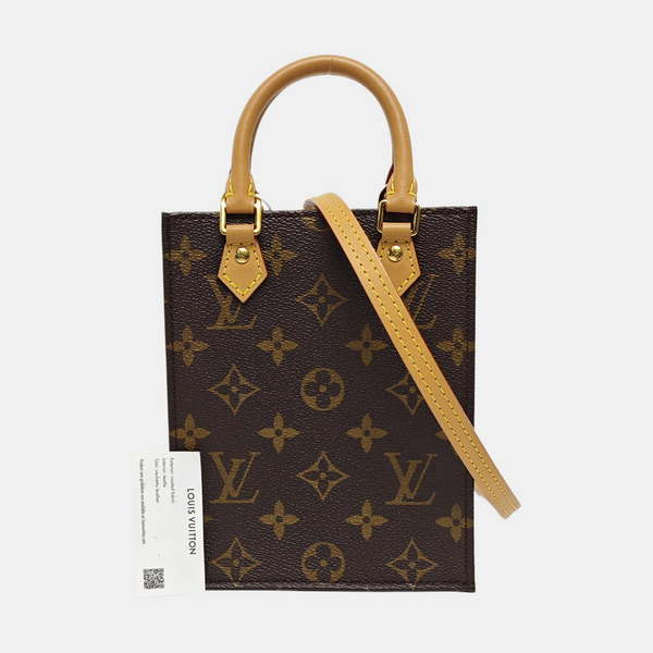 SAC PLAT Mini Monogram Coated Canvas Brown