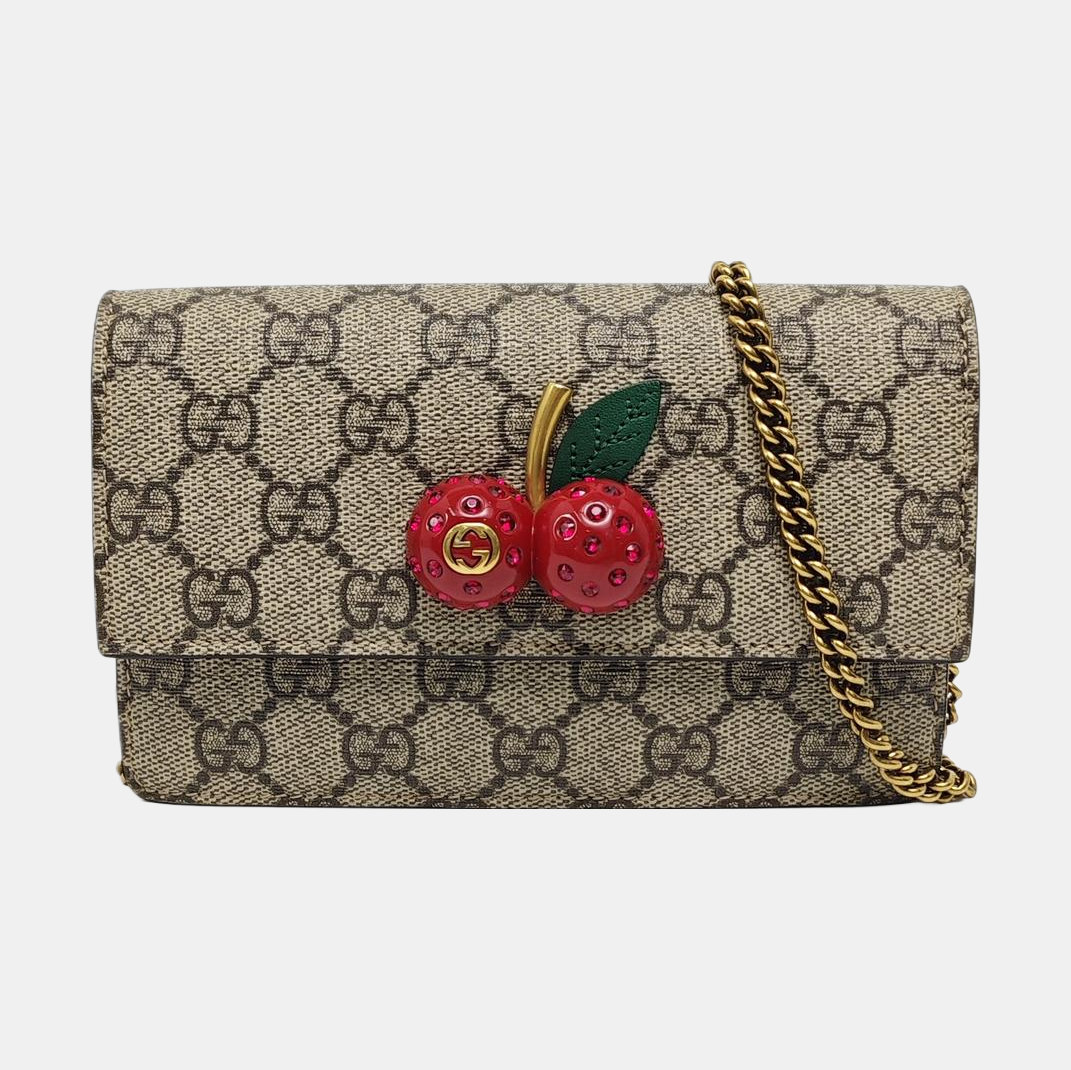 GG Supreme Mini Monogram Coated Canvas Beige