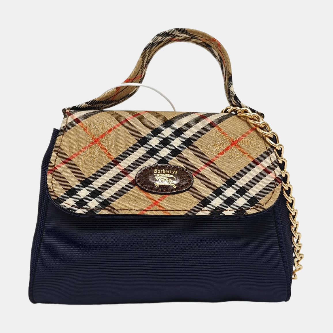 Fabric Top Handle Bag Blue