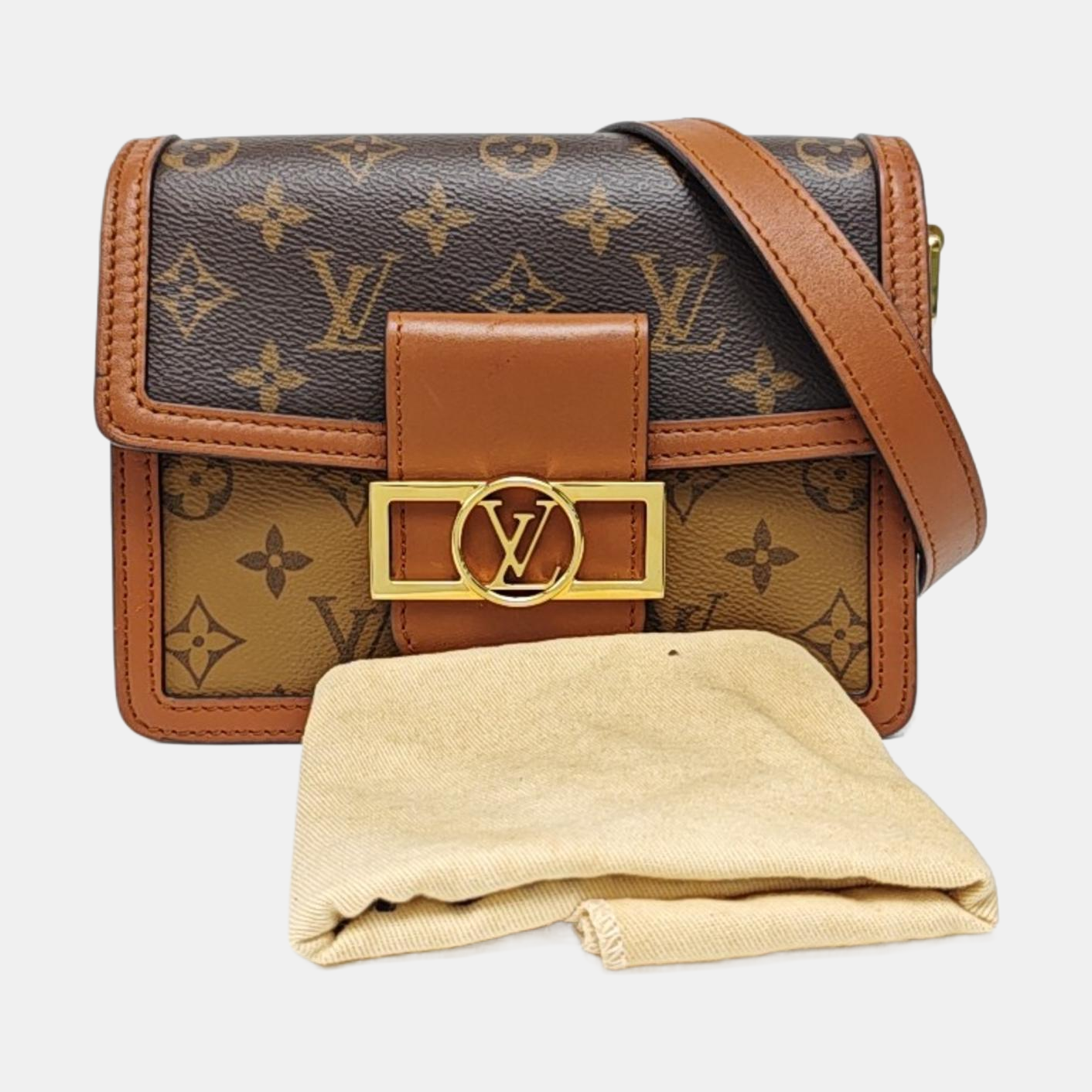 DAUPHINE Mini Monogram Coated Canvas Brown