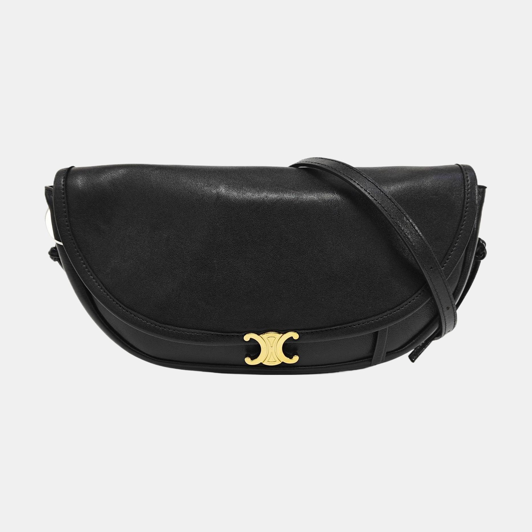 SOFT TRIOMPHE HALFMOON Small Lambskin Black