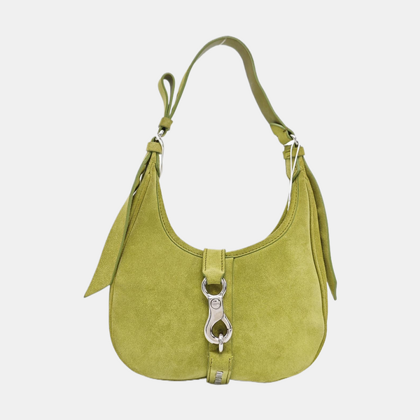 Suede Top Handle Bag Green