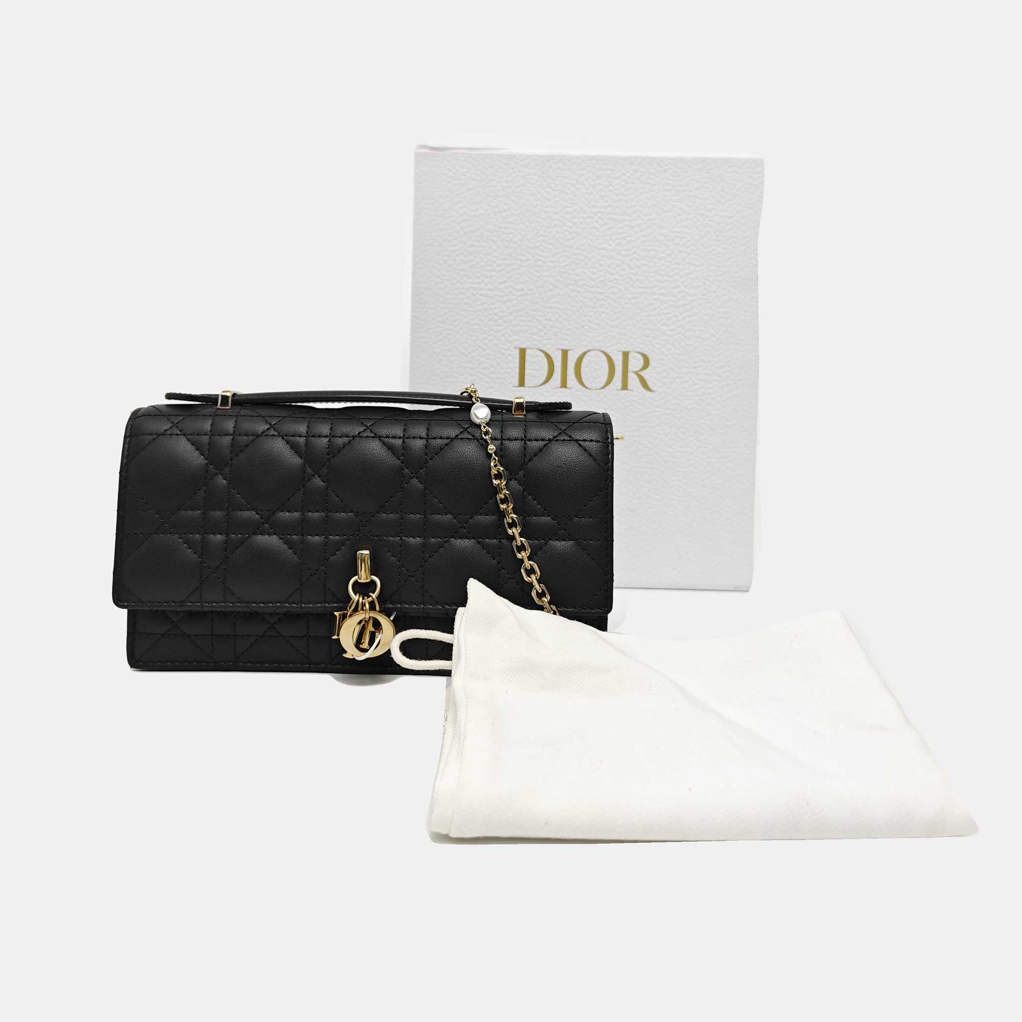 Authenticated pre-owned  My Dior Mini Quilted Lambskin Black - Shoulder Bag at Looply