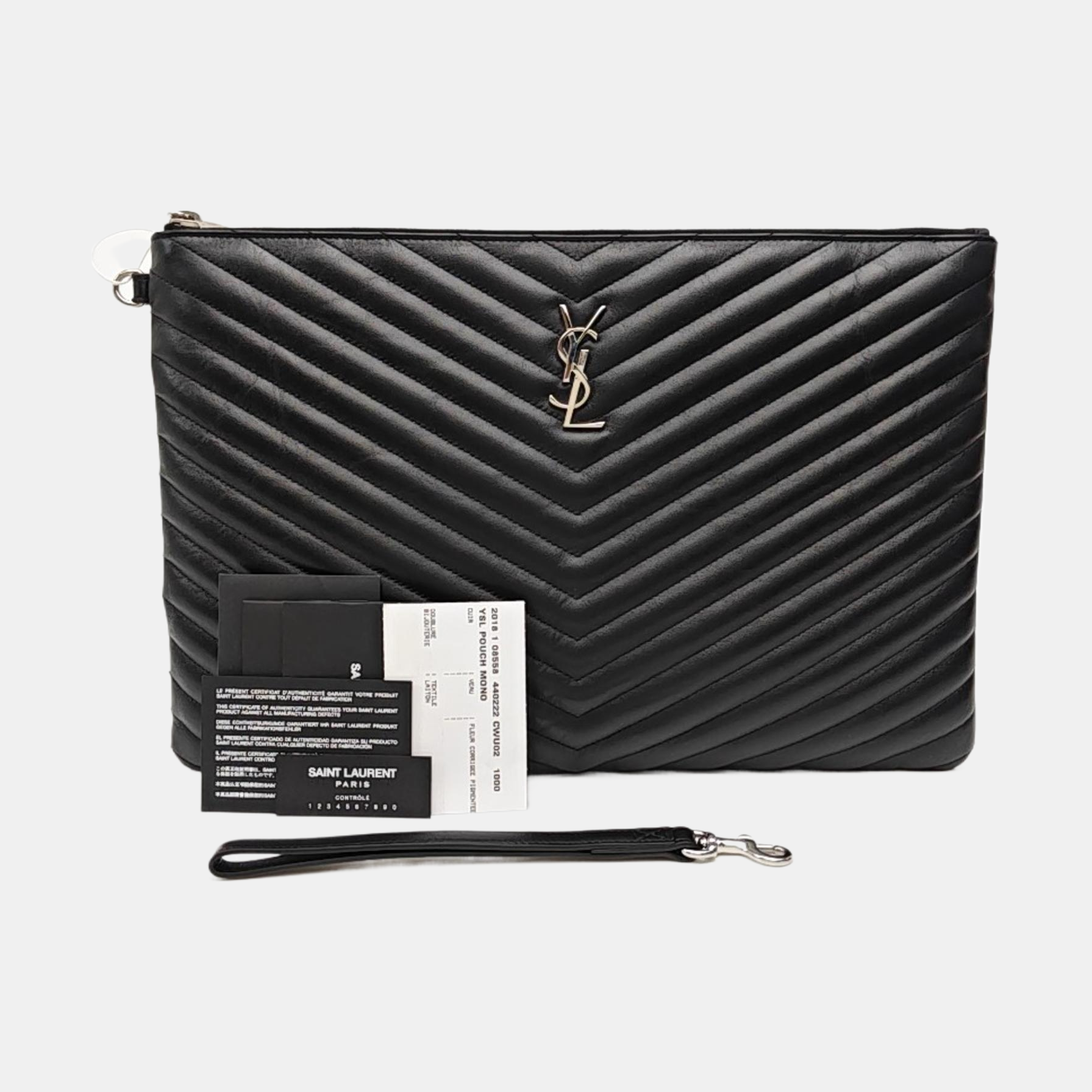 Quilted Calfskin Clutch Black