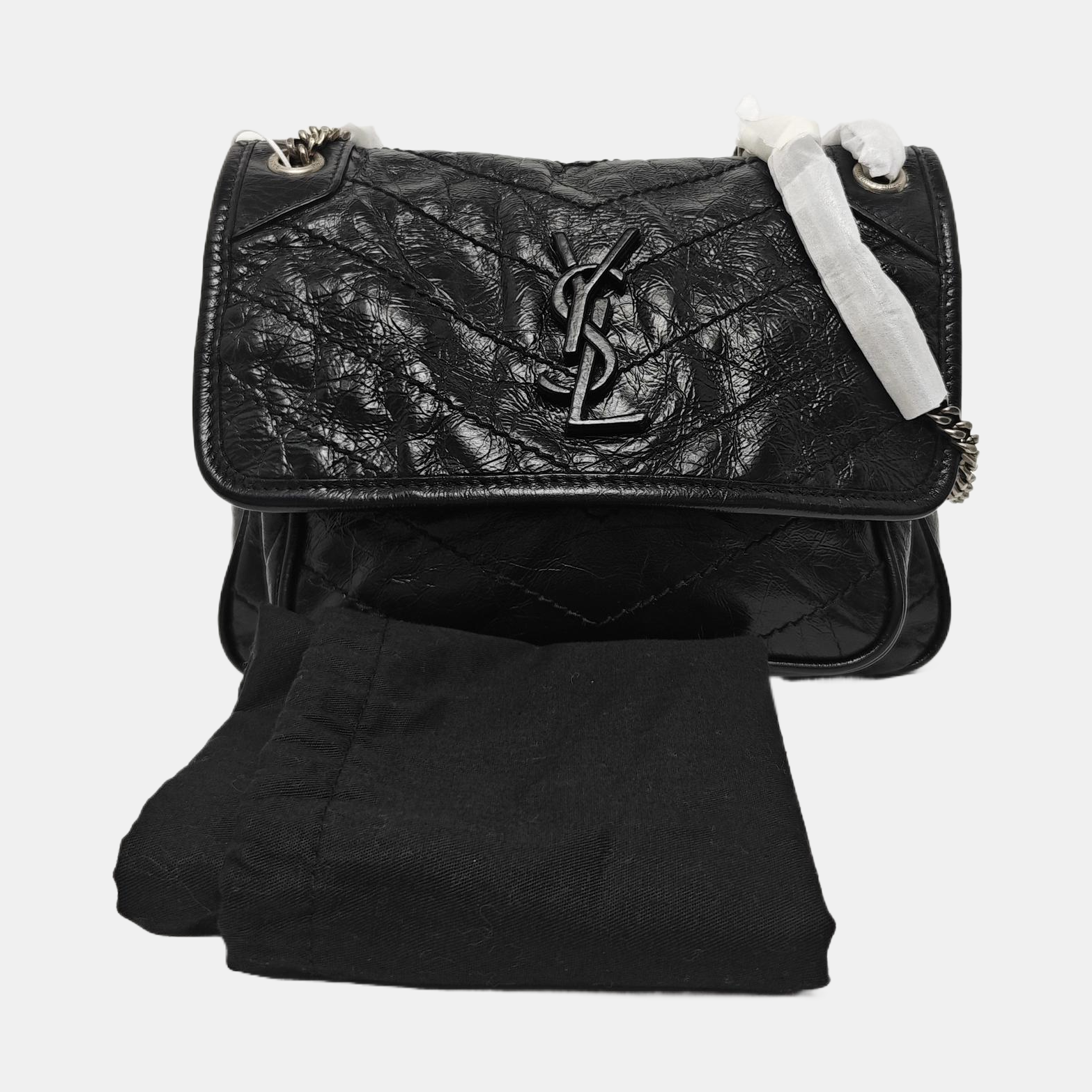 NIKI Small Chevron Calfskin Black