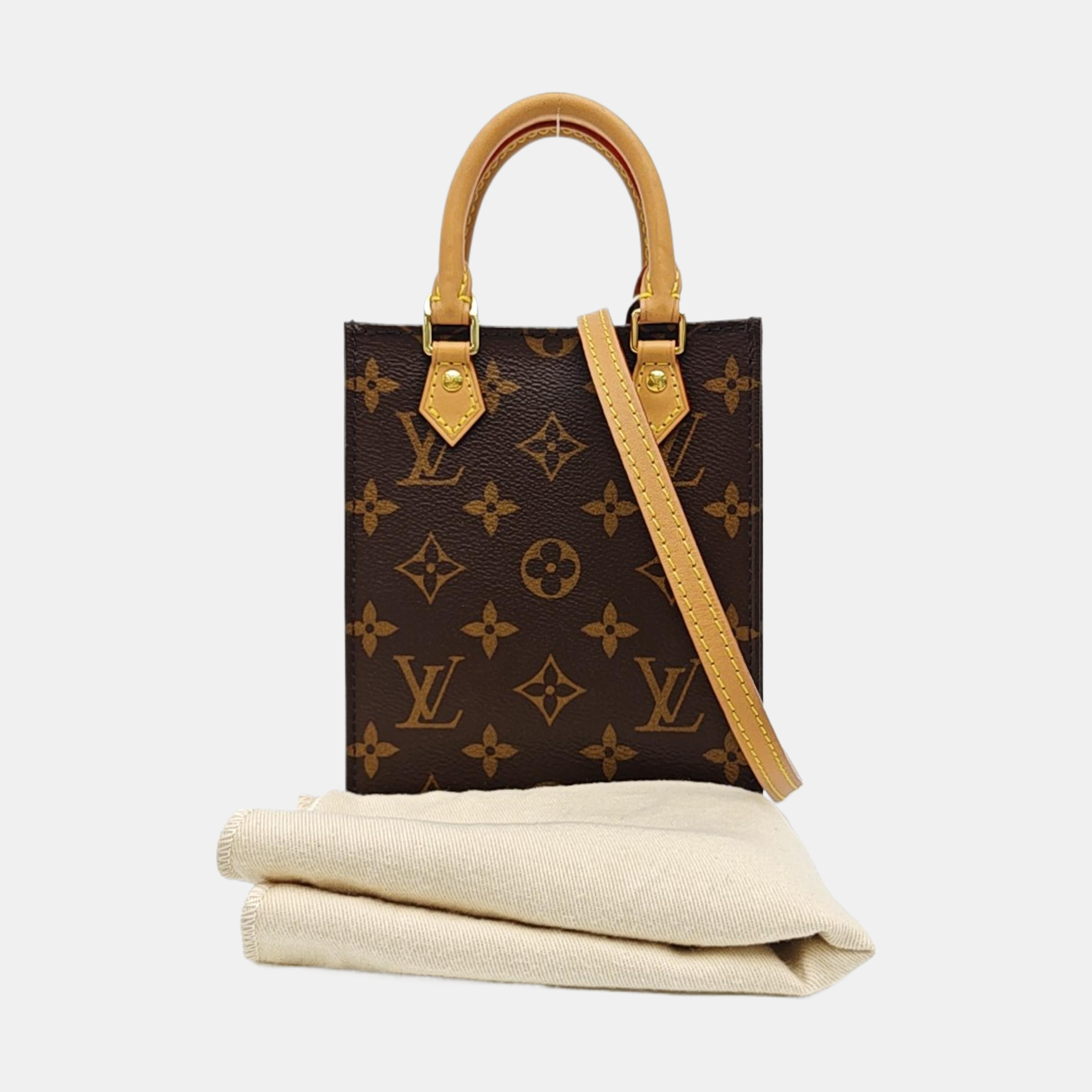 SAC PLAT Mini Monogram Coated Canvas Brown