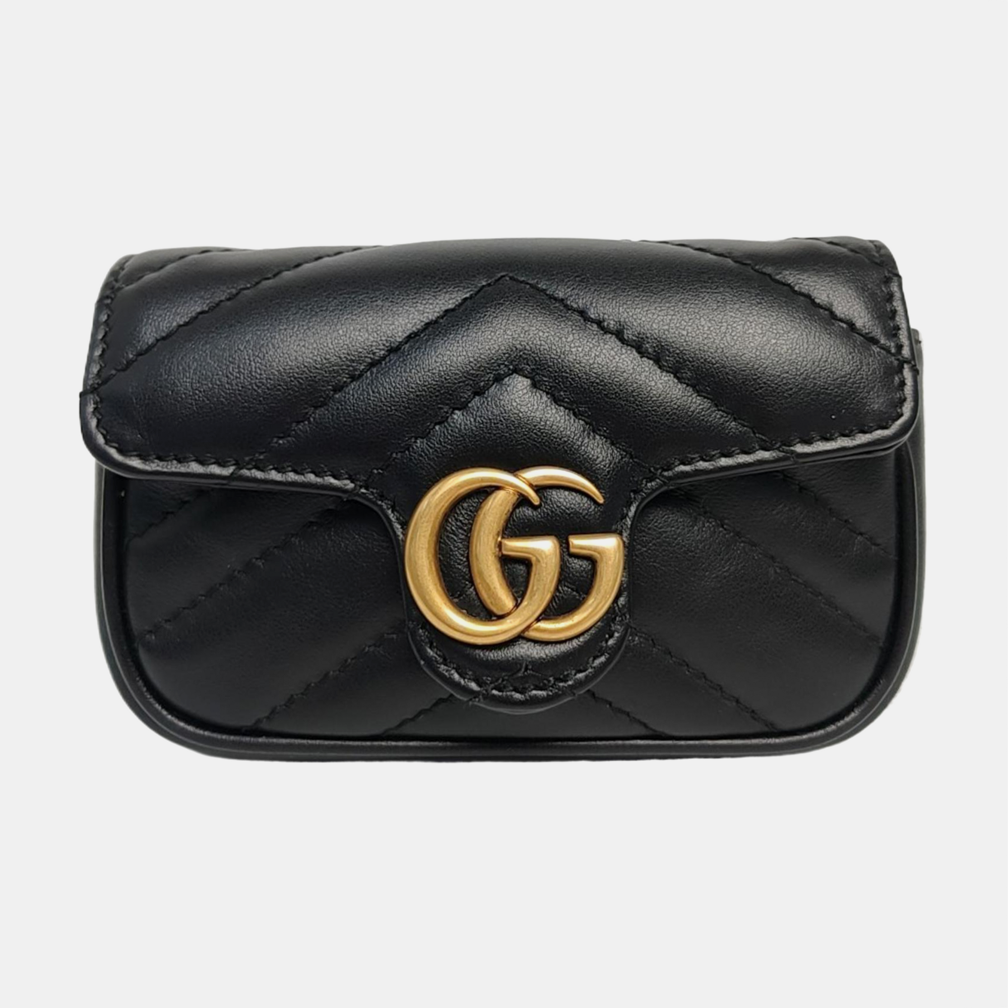 Authenticated pre-owned  GG Marmont Super Mini Quilted Calfskin Black - Clutch at Looply